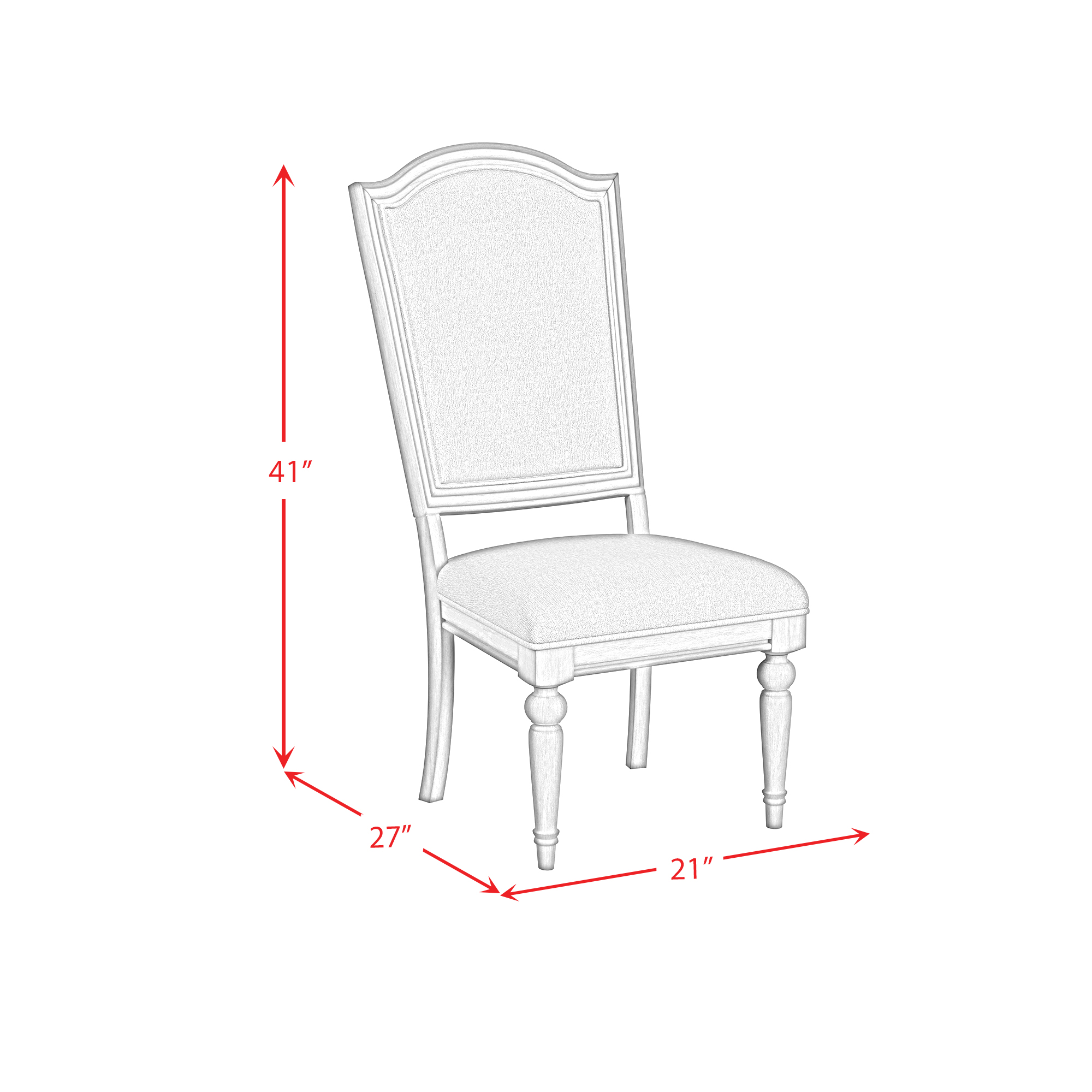 Elements Glenmore Dining Side Chair with Light Brown Fabric in Aged Grey (2 Per Carton)