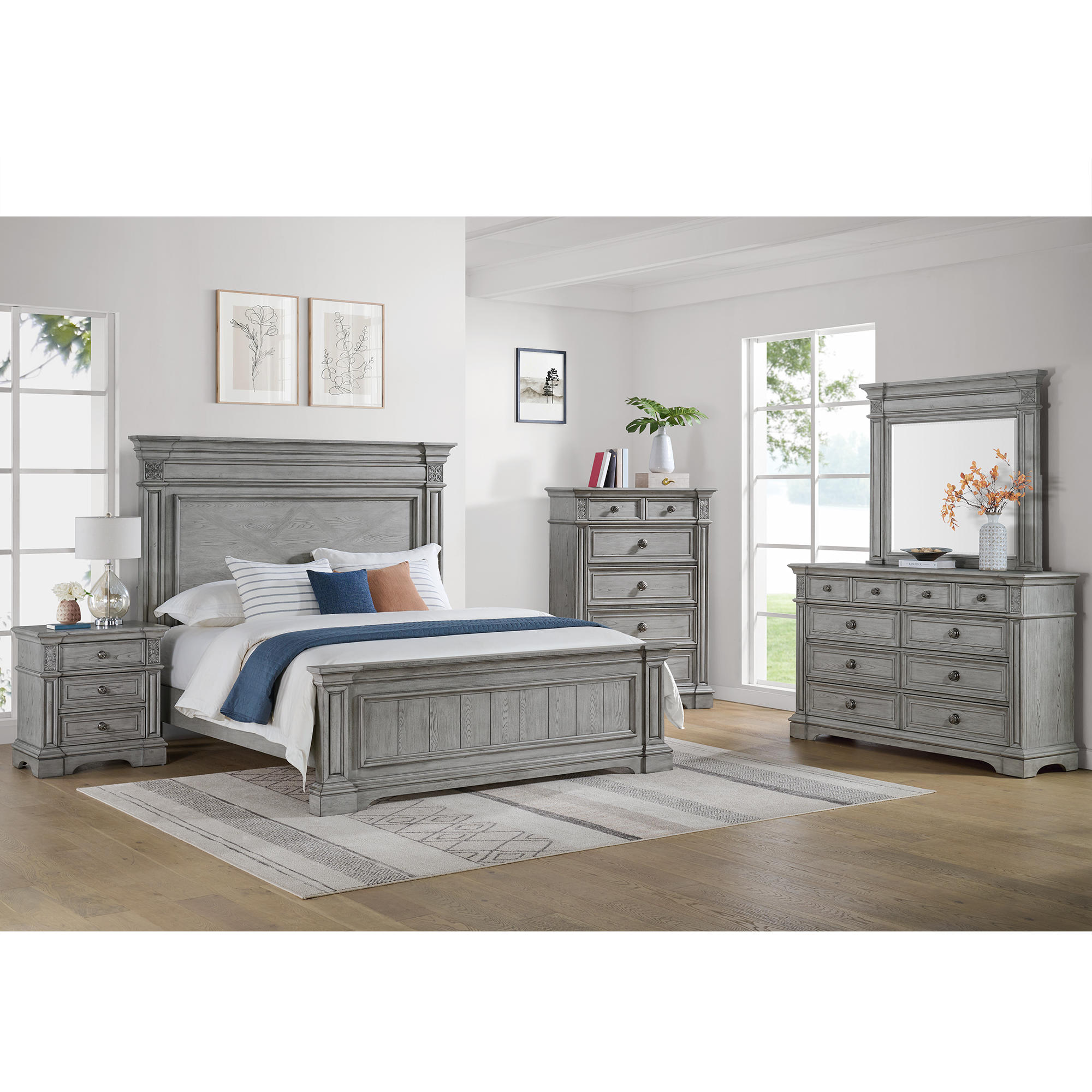 Elements Glenmore 5-Drawer Chest in Aged Grey