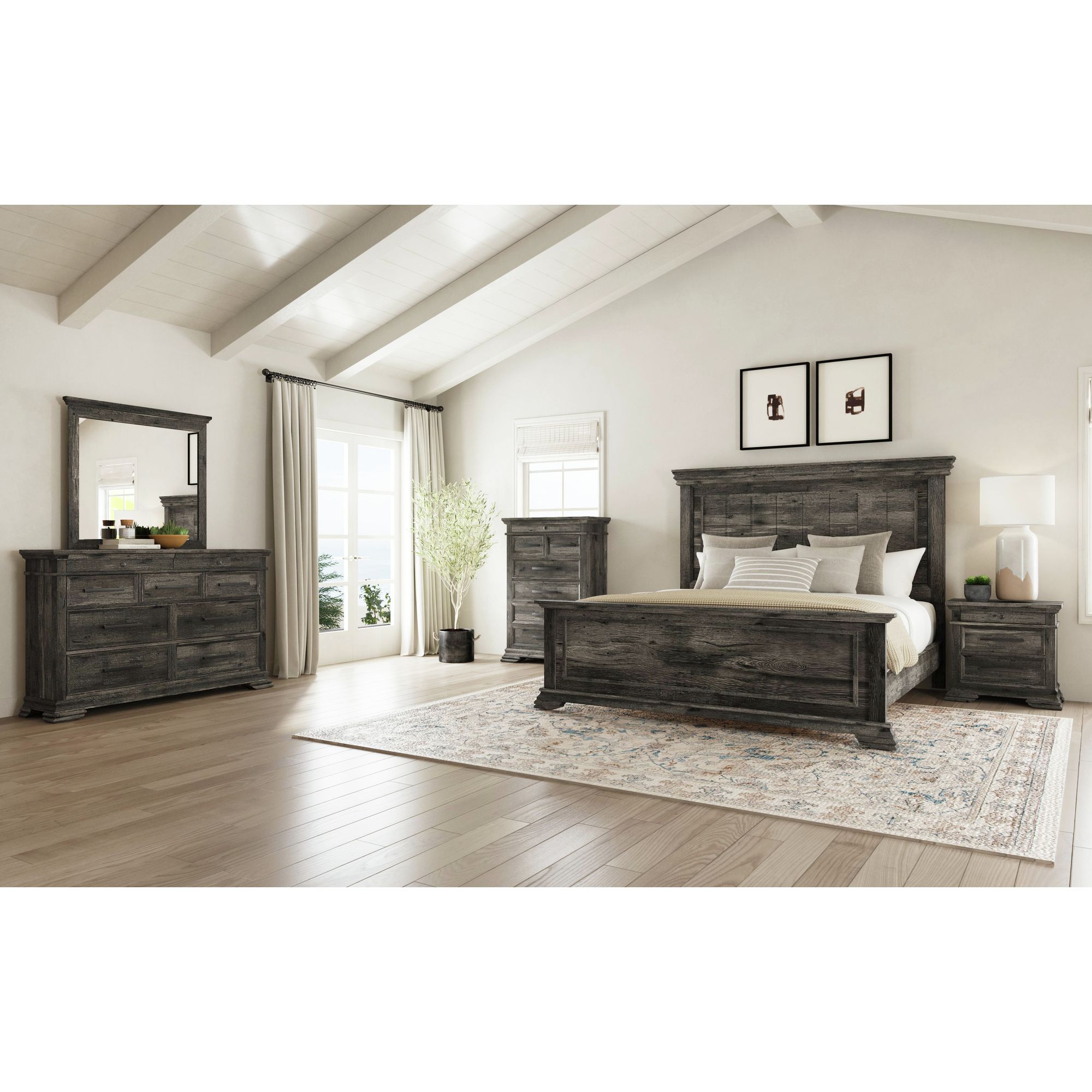Elements Park Ridge Full Panel Bed in Charcoal