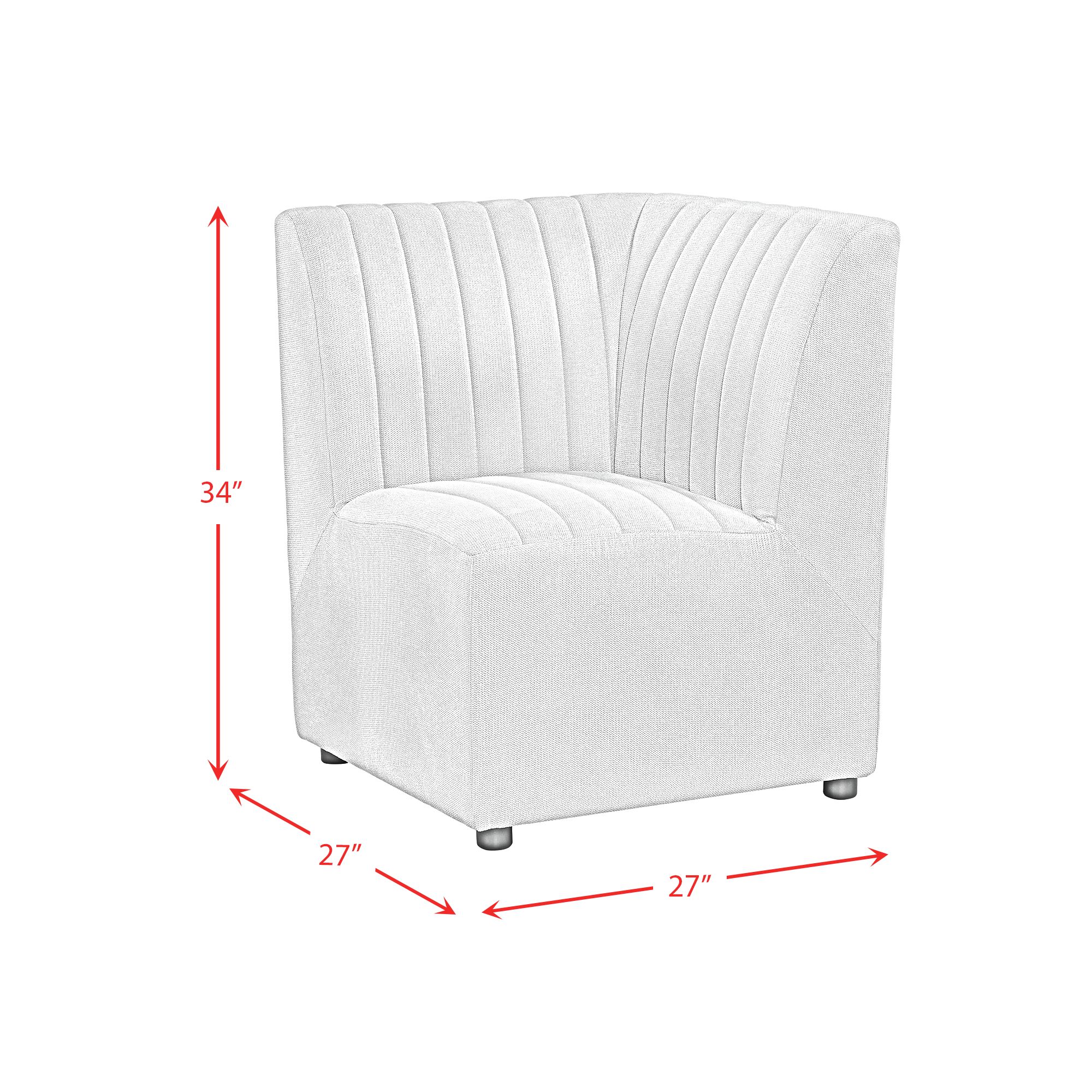Model: D-7570-6-CR | Elements Jemma Upholstered Corner Chair in Beige Linen