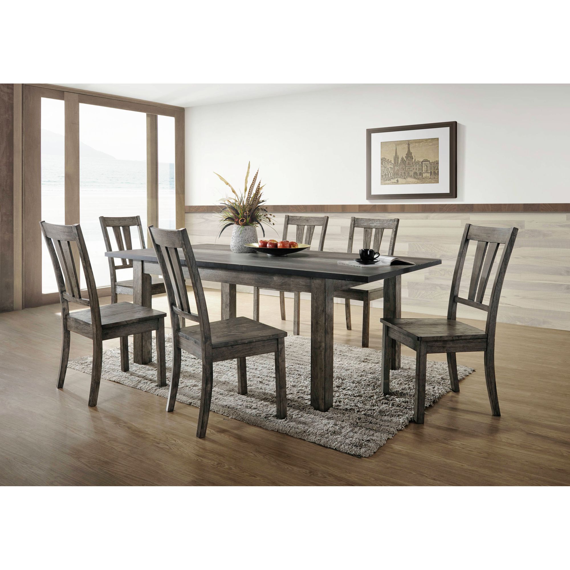 Elements Nathan 7PC Dining Set - Table & Six Wooden Seat Chairs
