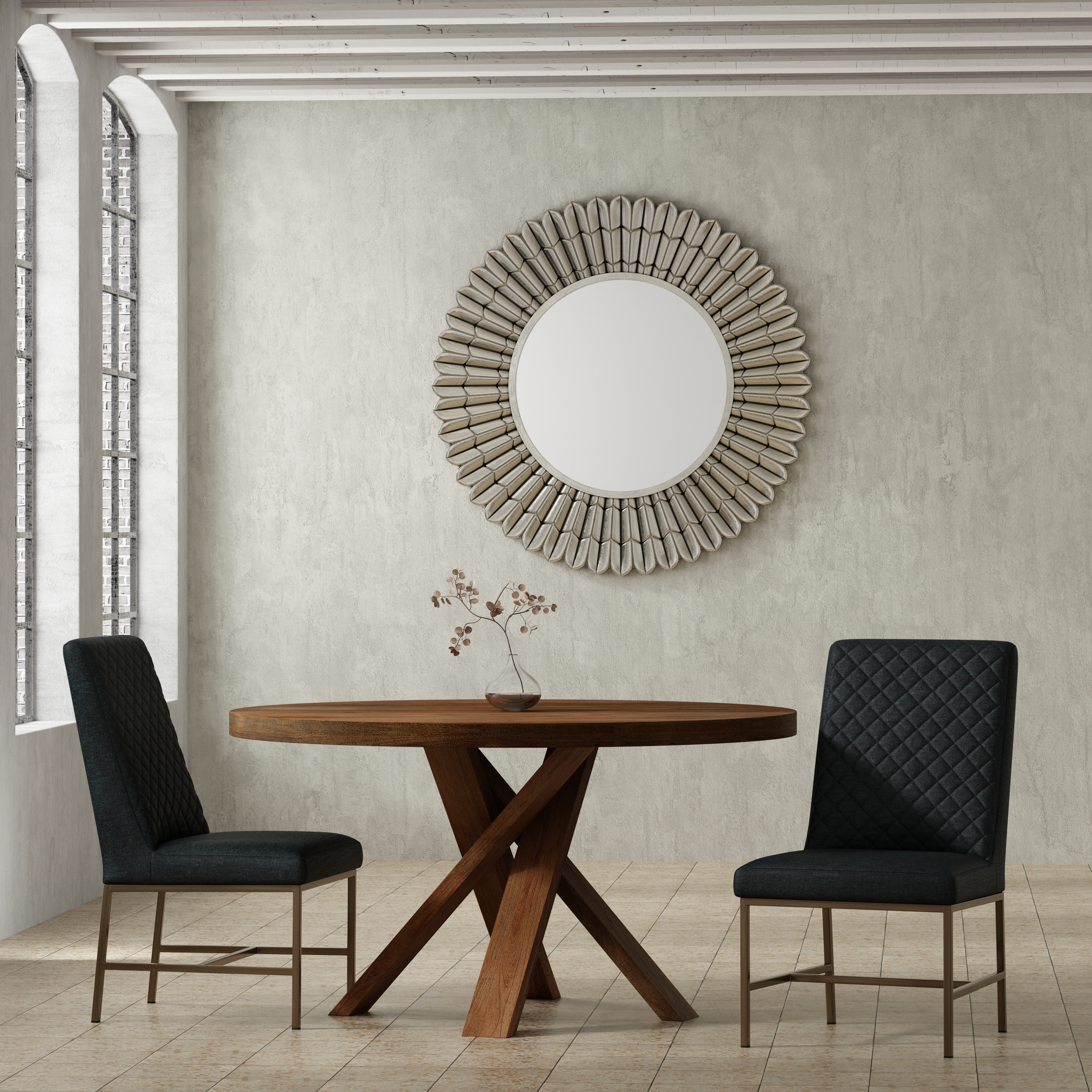 Parker House Crossings - Downtown Dining 60 In. Round Dining Table With 4 Upholstered Chairs