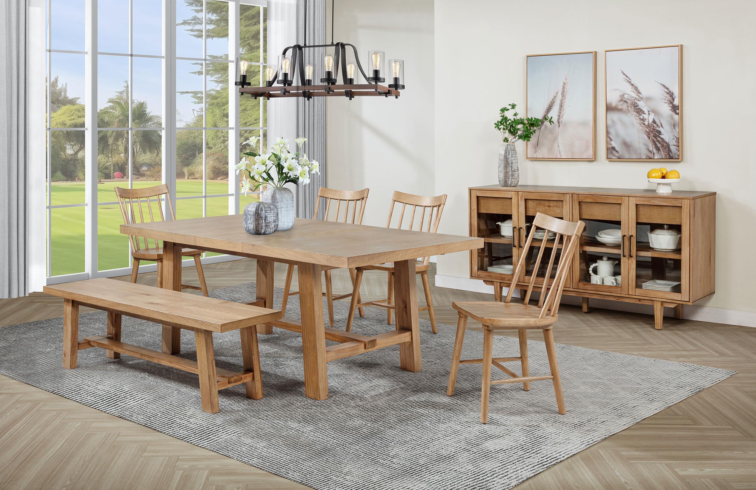 Coaster Middleton 6-piece Extension Leaf Dining Set Natural Brown