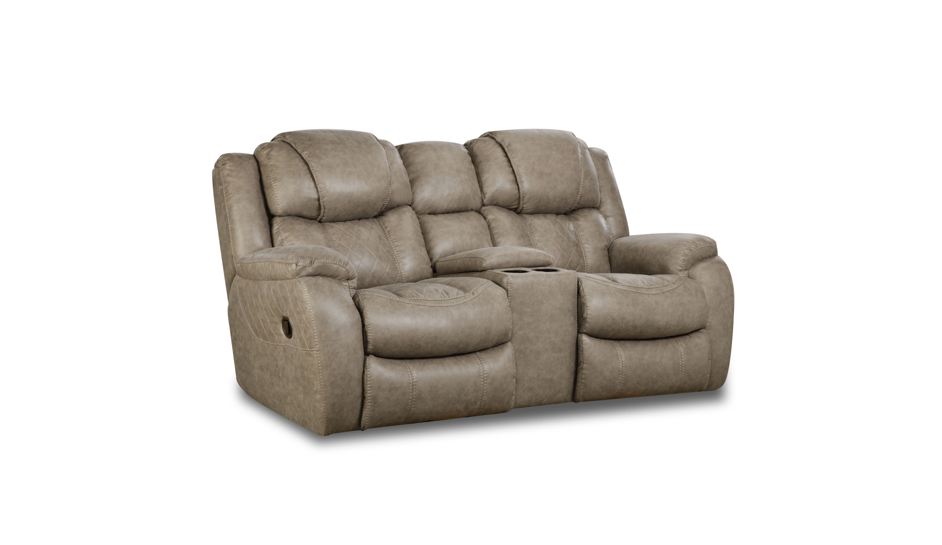 HomeStretch Reclining Console Loveseat