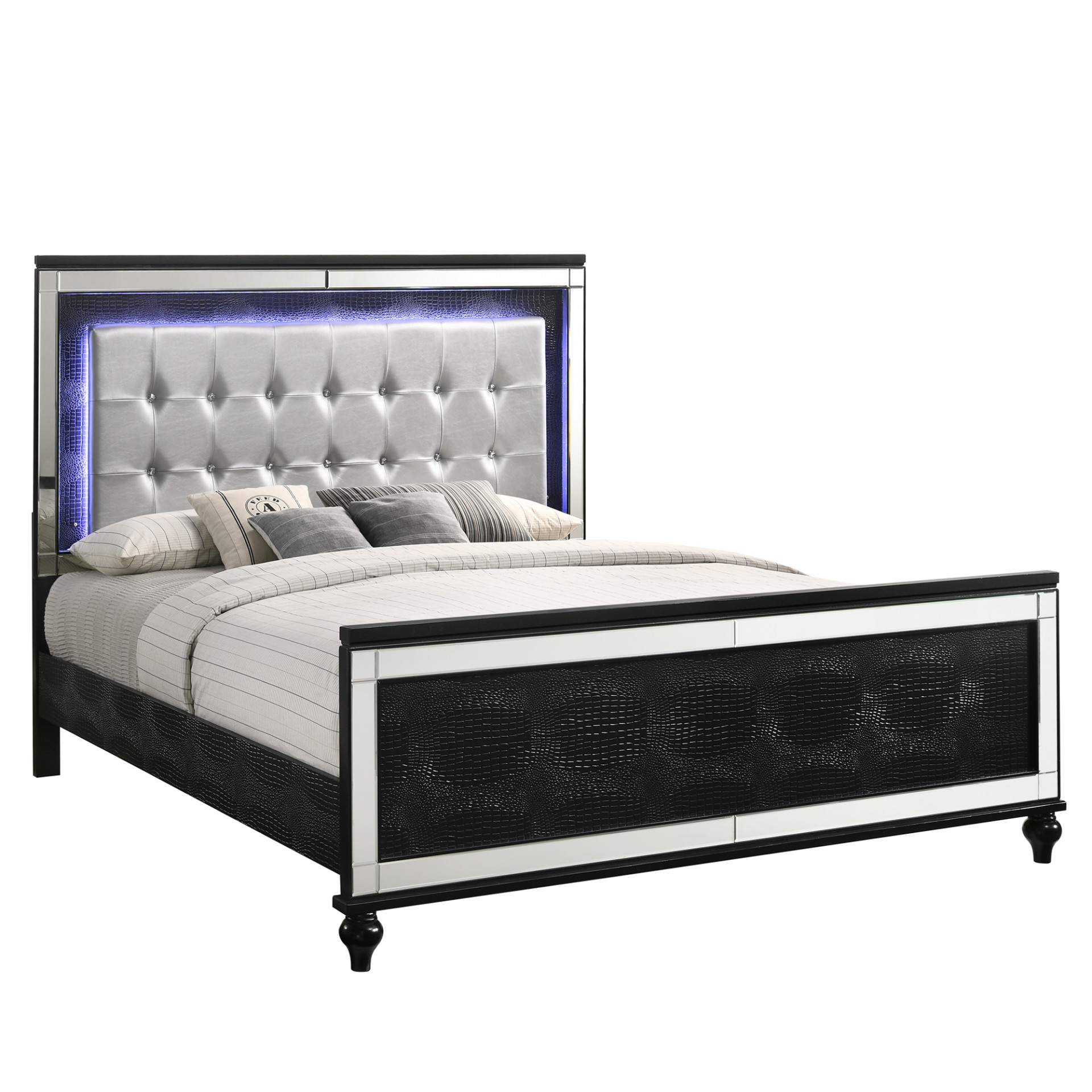New Classic Home Furnishings Valentino 5/0 Q Footboard & Slats-Black