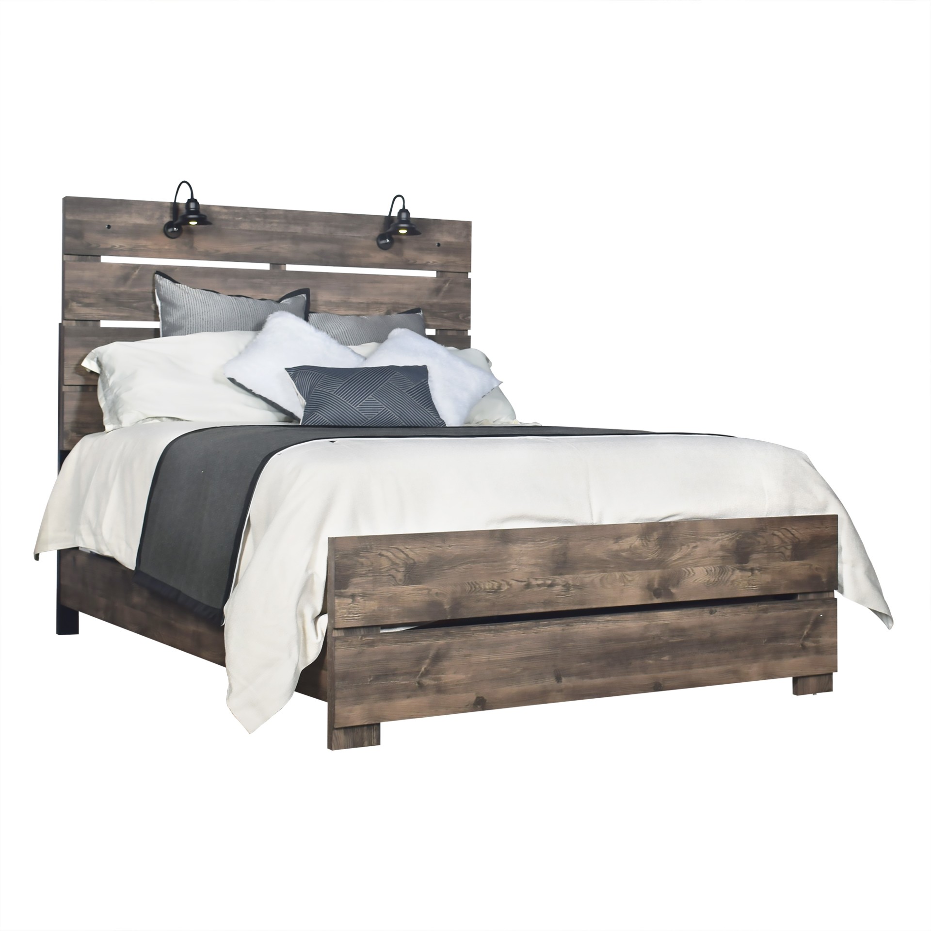 New Classic Home Furnishings Misty Lodge 6/6 Ek Hb,Fb, & Slats-Greige