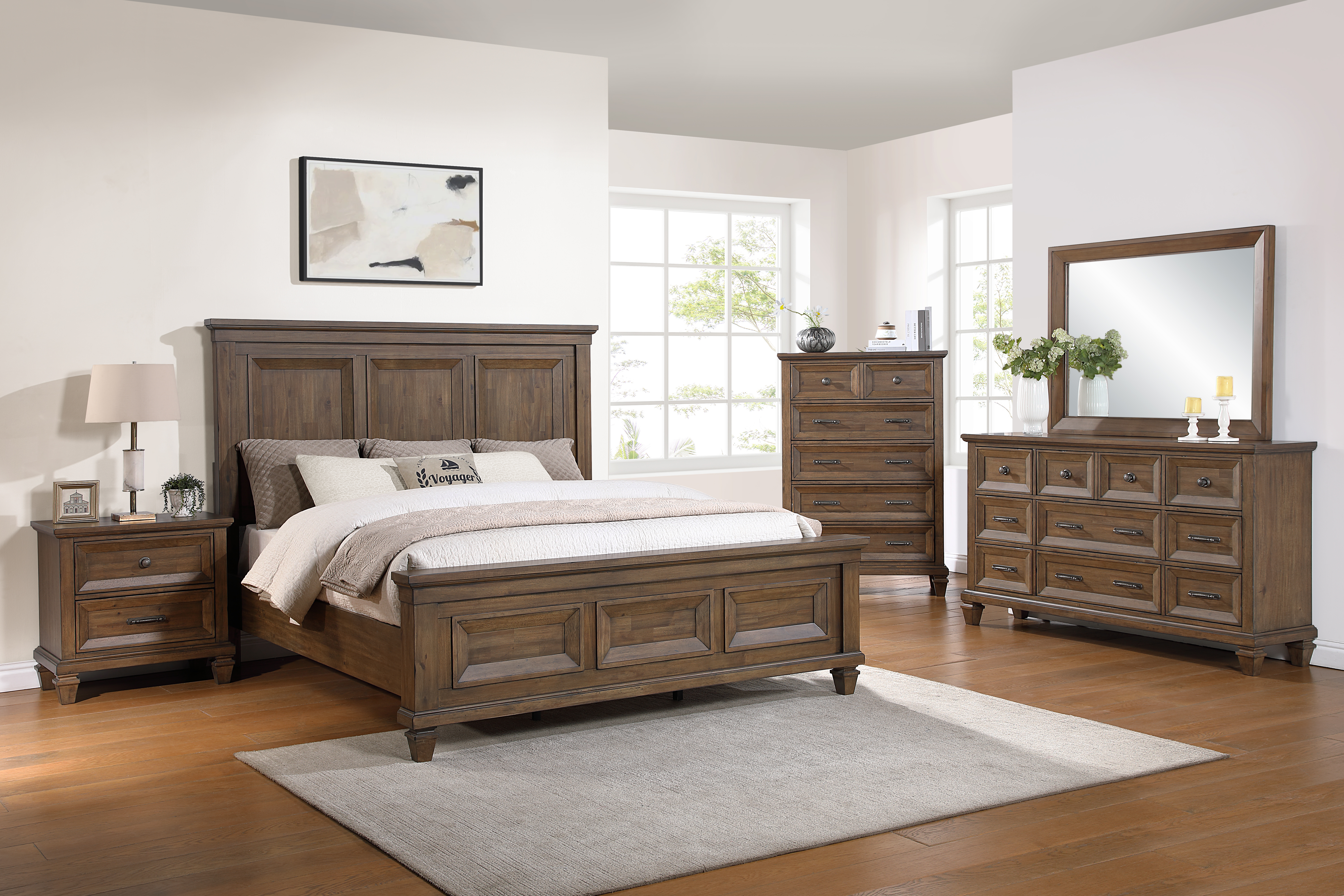 New Classic Home Furnishings Mariana 6/6-6/0 Ek/Wk Headboard-Vintage Mocha