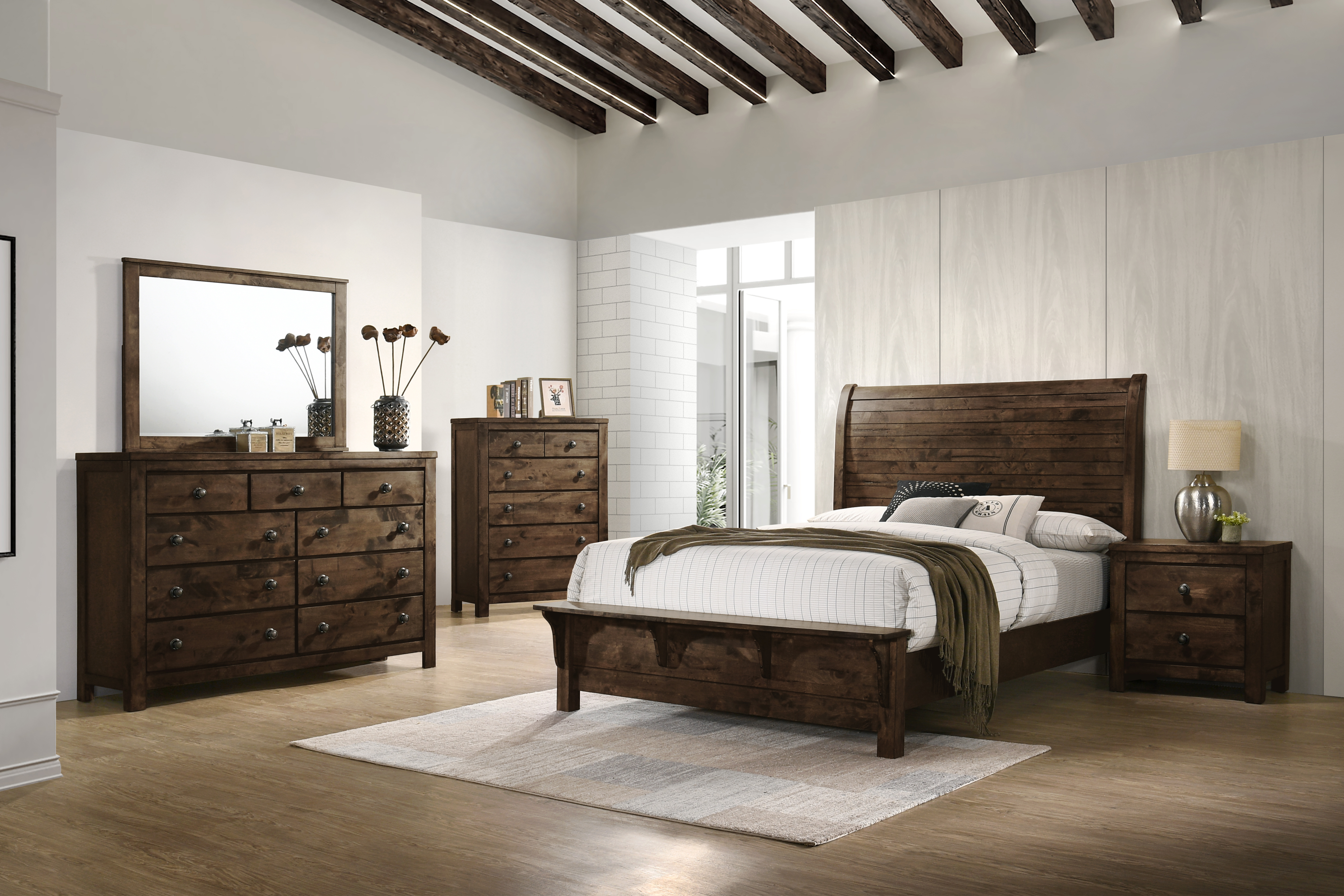 New Classic Home Furnishings Blue Ridge 6/6-5/0 Ek/Q Side Rails-Rustic Gray