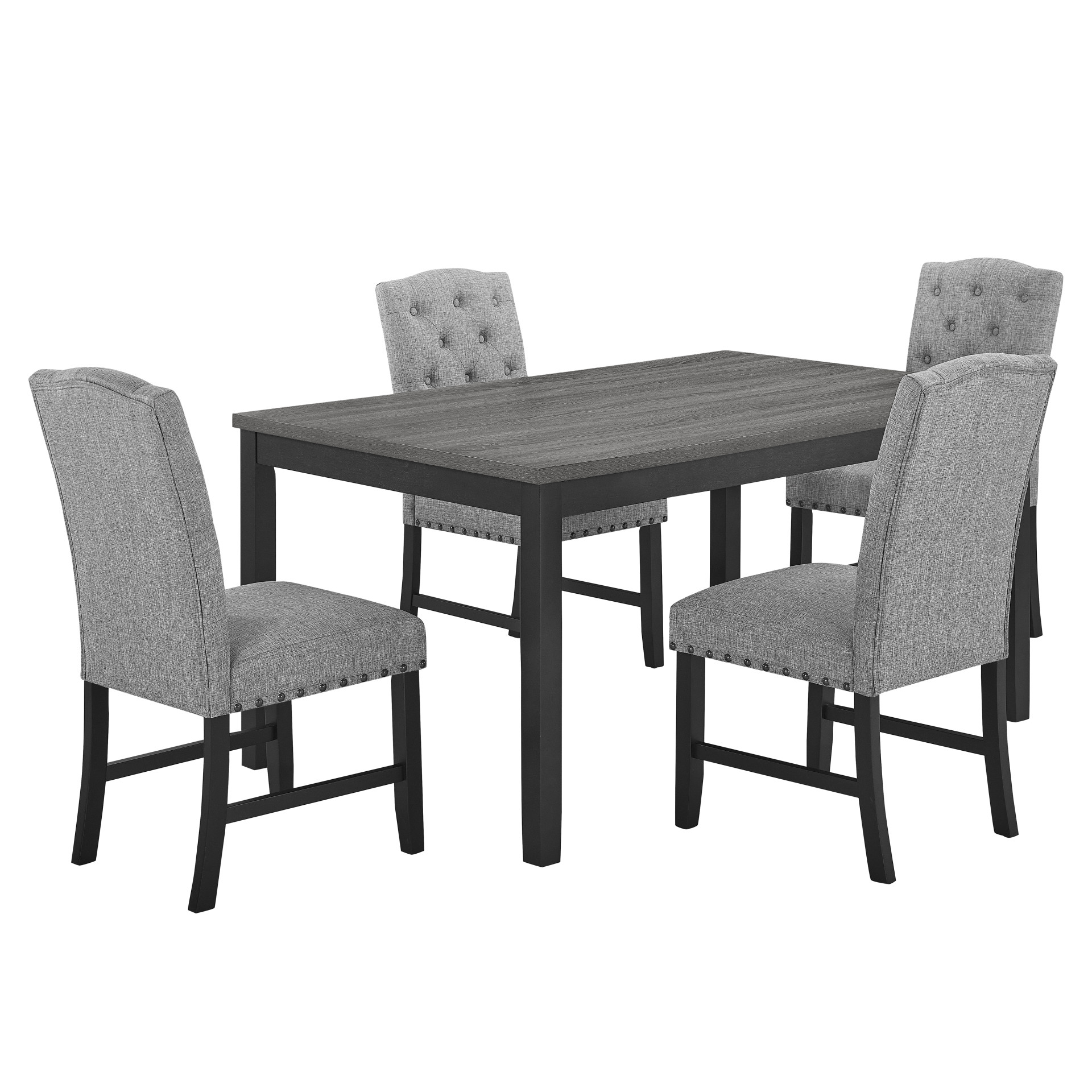 New Classic Home Furnishings Daphne 5 Pc Gray 60" Dining Set W/Gray Chairs