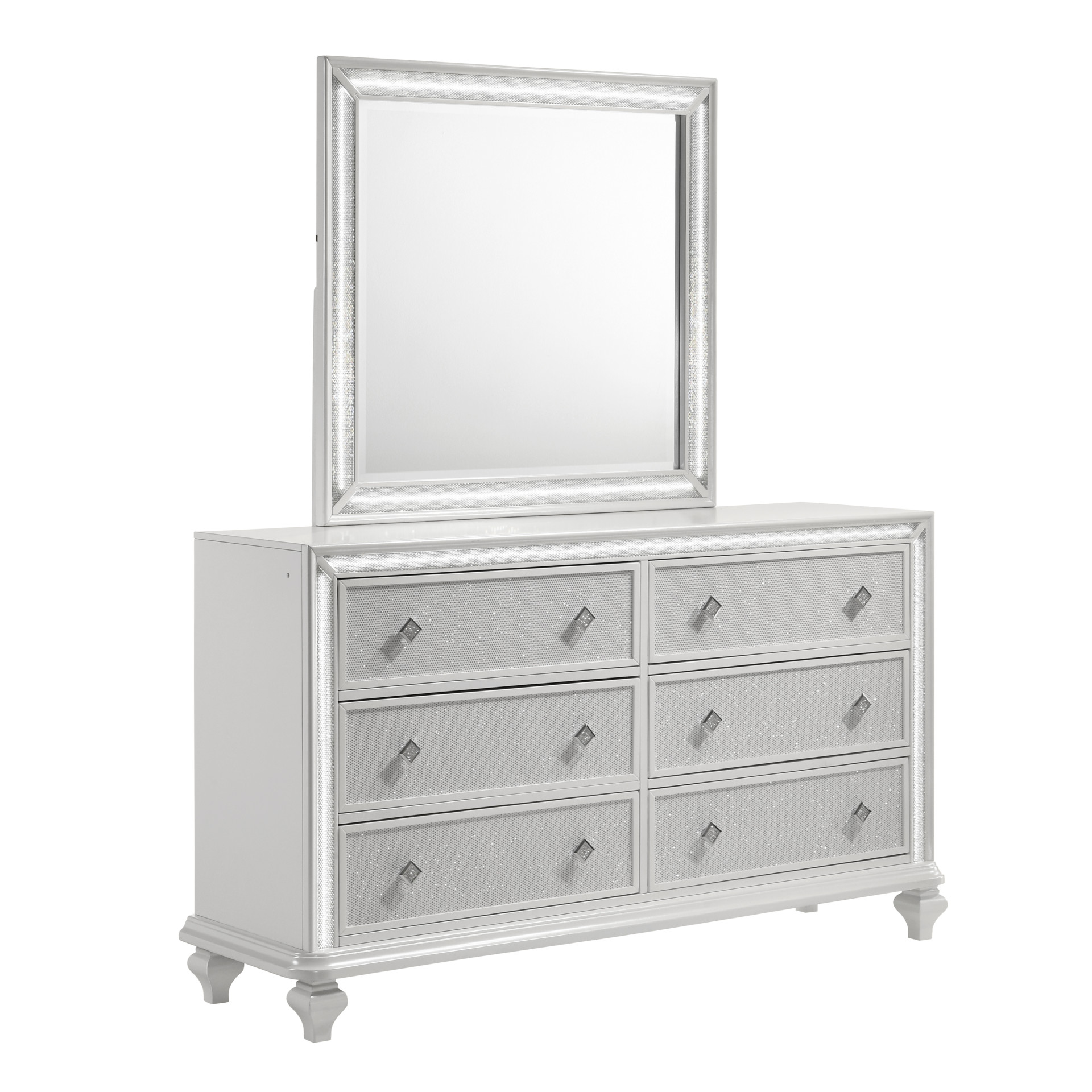 New Classic Home Furnishings Stardust Mirror-White