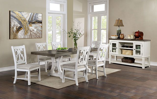 Furniture of America Auletta 7 Pc Dining Table Set