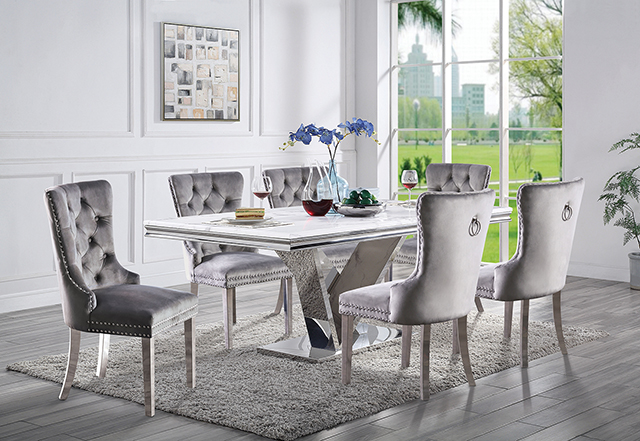 Furniture of America Valdevers 7 Pc Dining Table Set