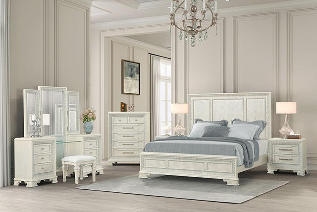 Furniture of America Stella Mia 5 Pc Queen Panel Bedroom Set