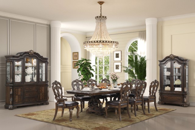 Furniture of America Leovanni 7 Pc Dining Table Set