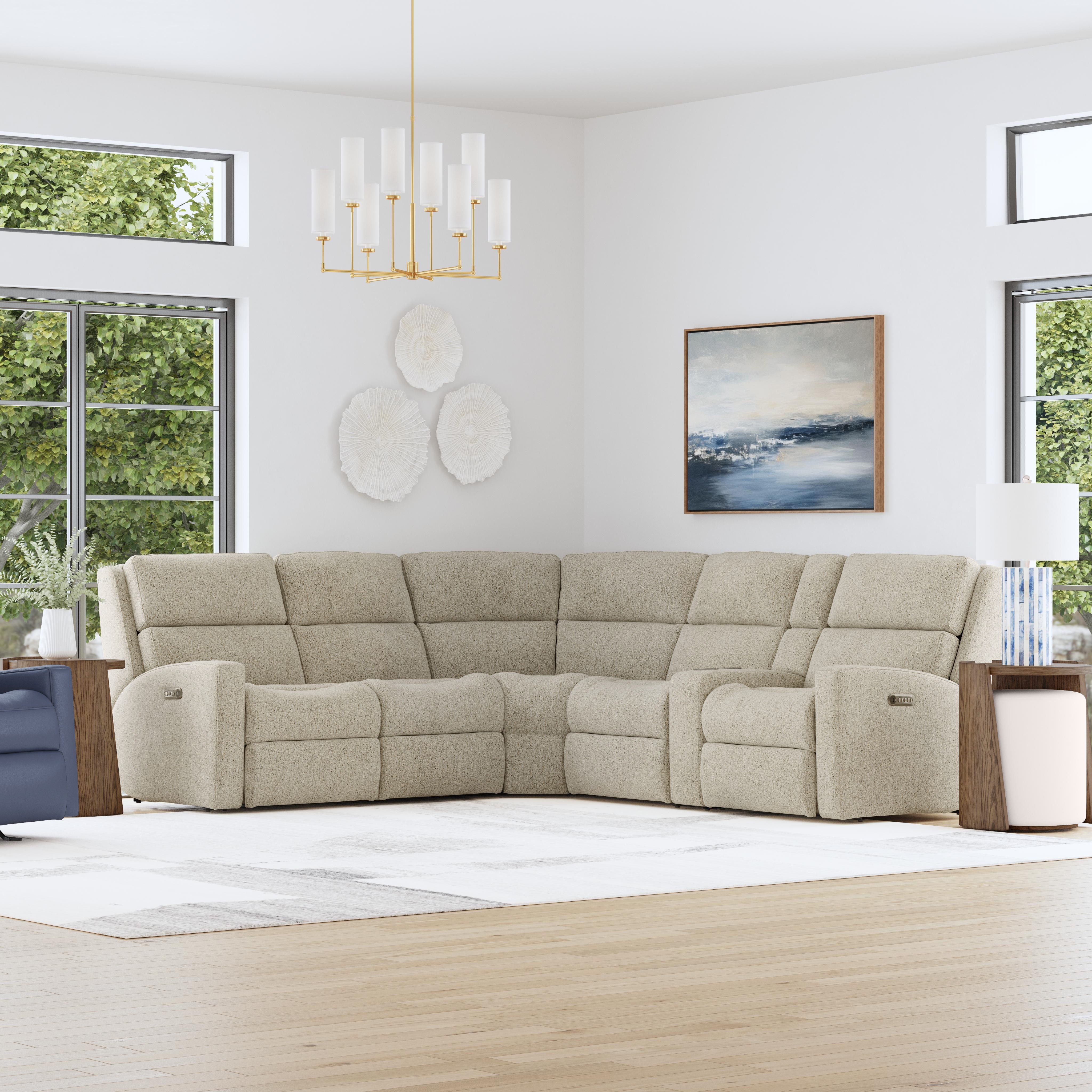 Flexsteel Catalina Power Reclining Sectional with Power Headrests