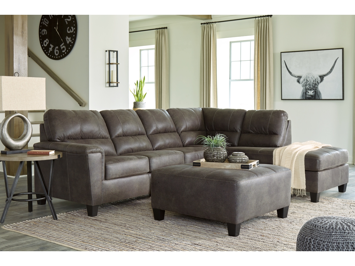 Ashley Navi 2-Piece Sectional with Ottoman