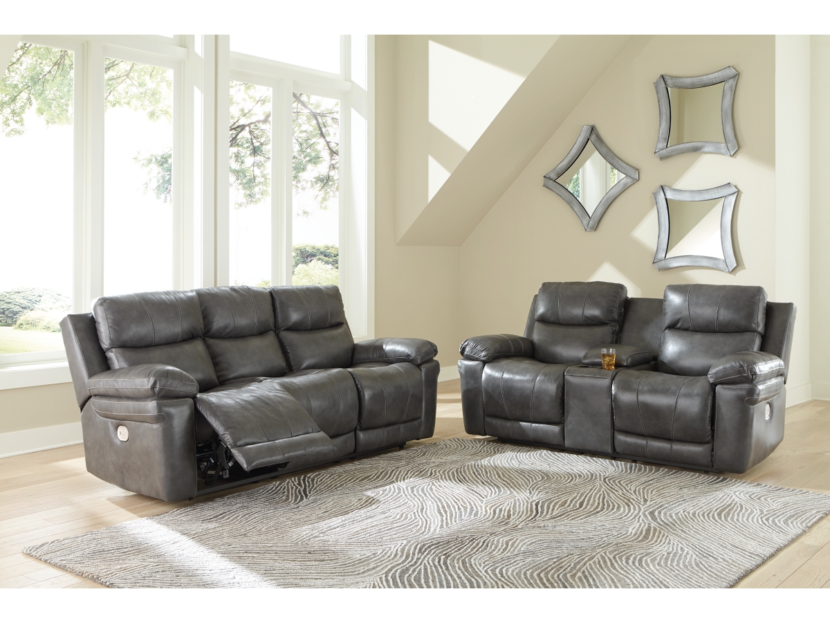 Ashley Edmar Dual Power Reclining Sofa and Loveseat