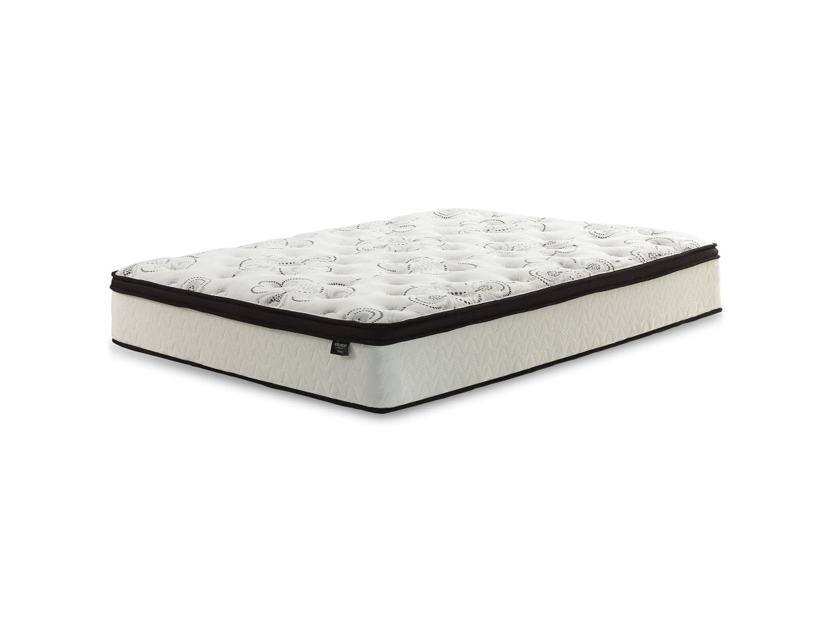 Signature Design by Ashley Shawburn Queen Platform Bed with Chime 12 Inch Plush Hybrid Twin Mattress - Twin