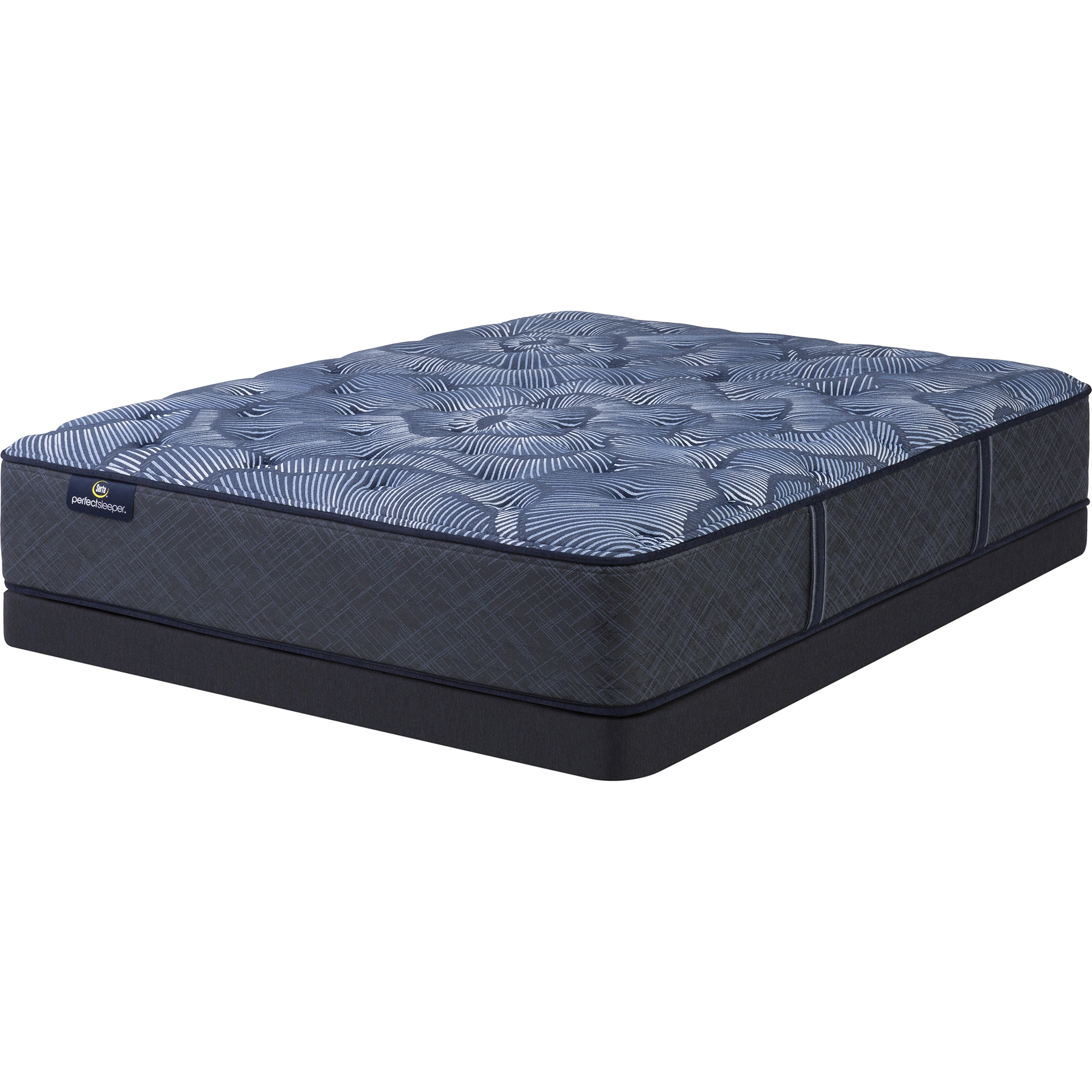 Serta Perfect Sleeper Perfect Sleeper Cobalt Calm 13.25" Plush Mattress Low Profile Set-Twin XL
