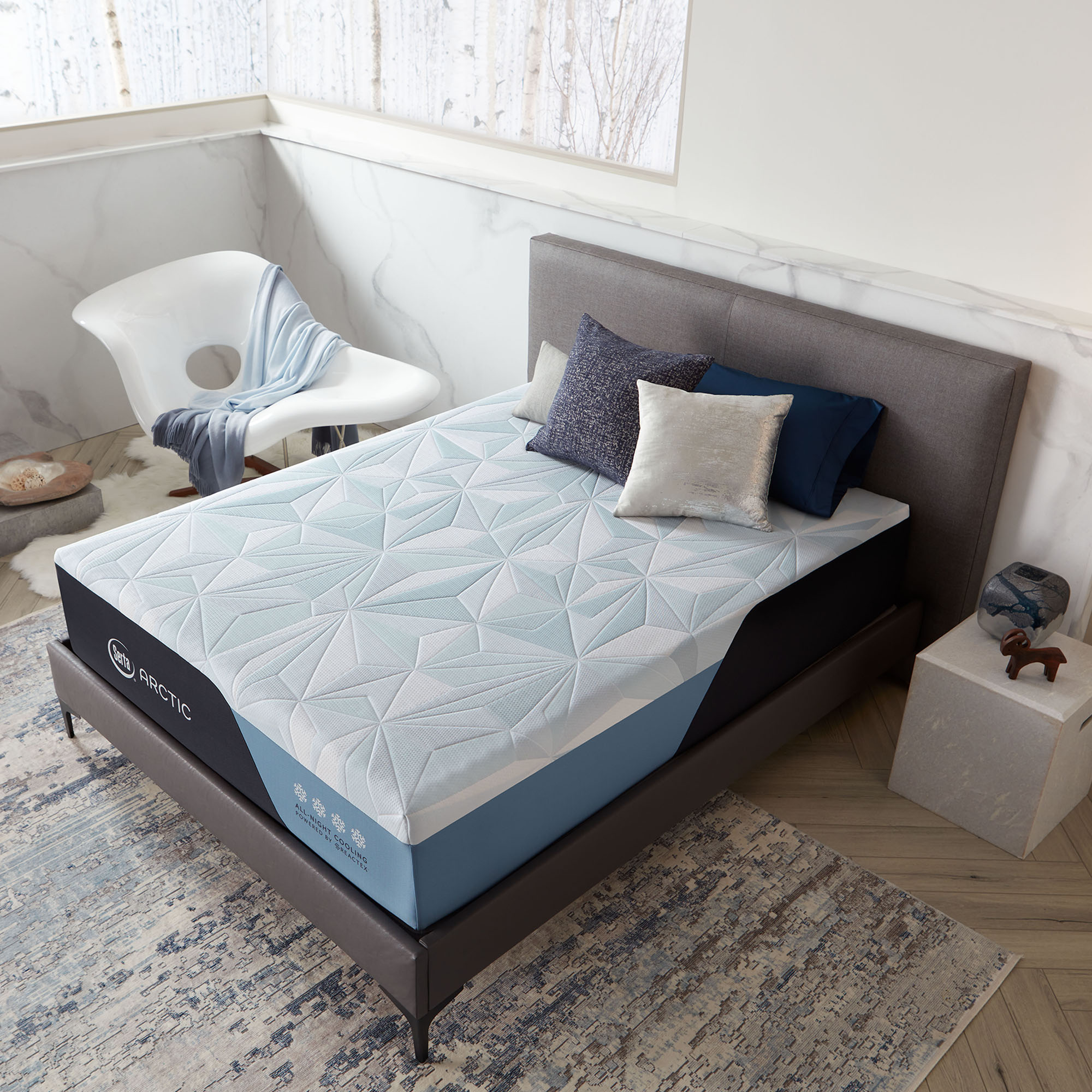 Serta Serta Arctic Premier 14.5" Firm Memory Foam Cooling Mattress Low Profile Set -King