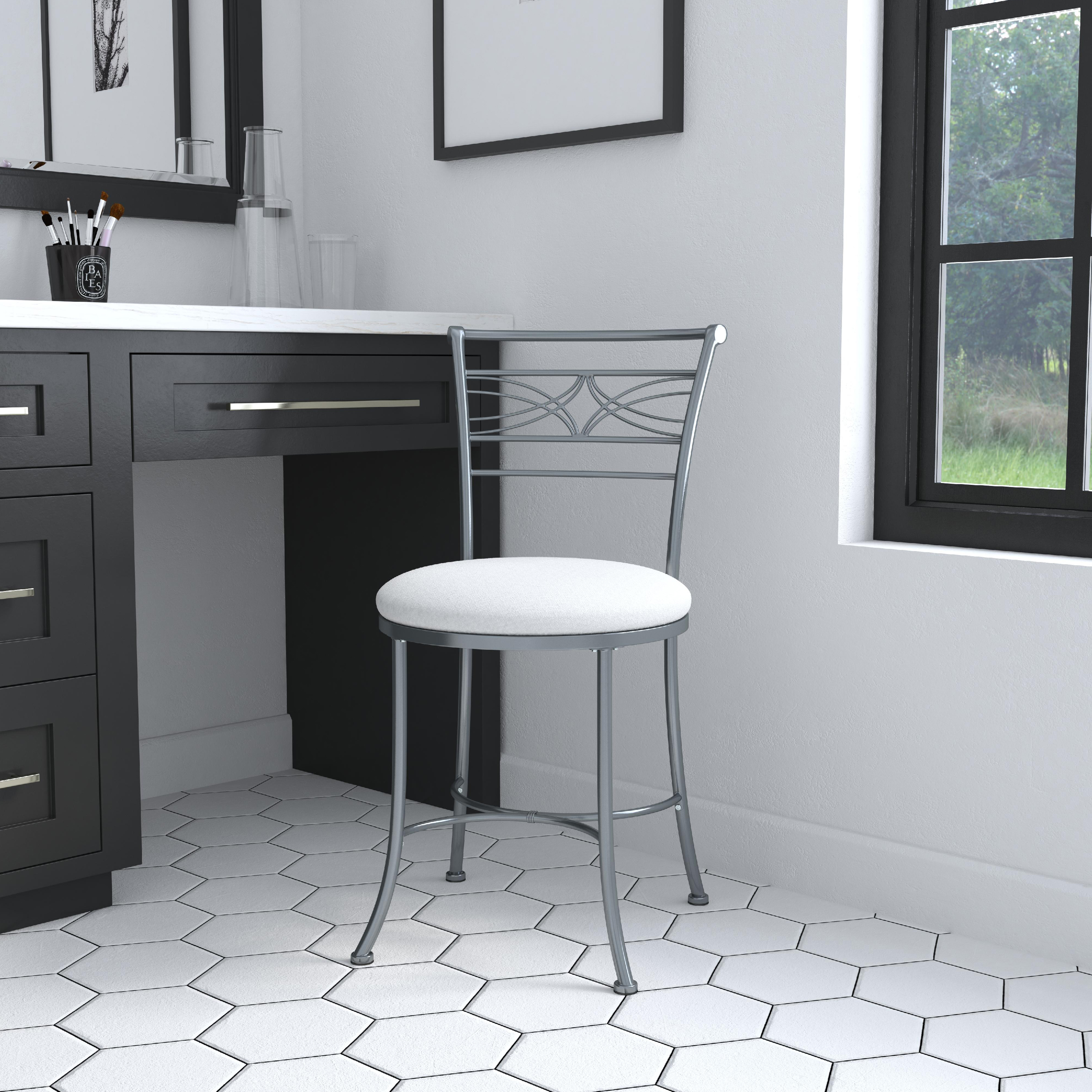 Hillsdale Furniture Dutton Metal Vanity Stool - Chrome