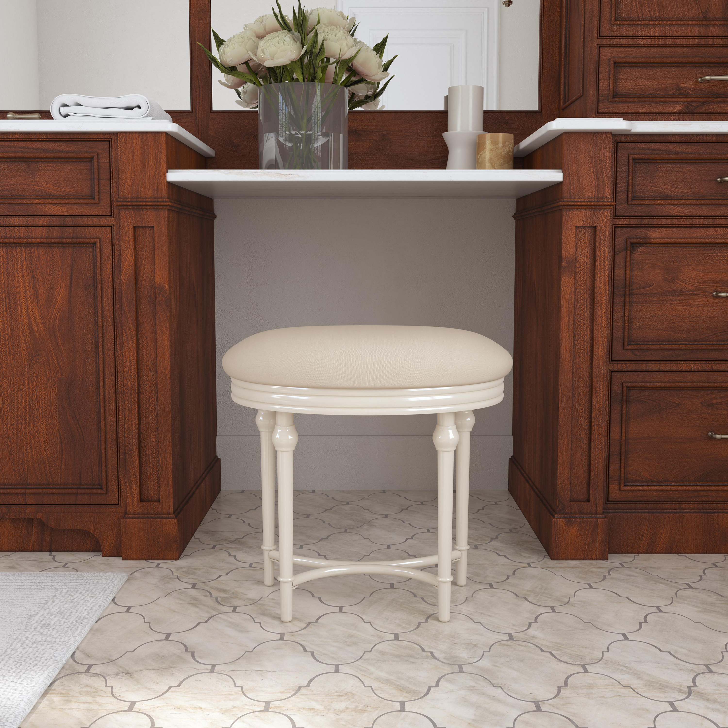 Hillsdale Furniture Cape May Metal Vanity Stool - Matte White