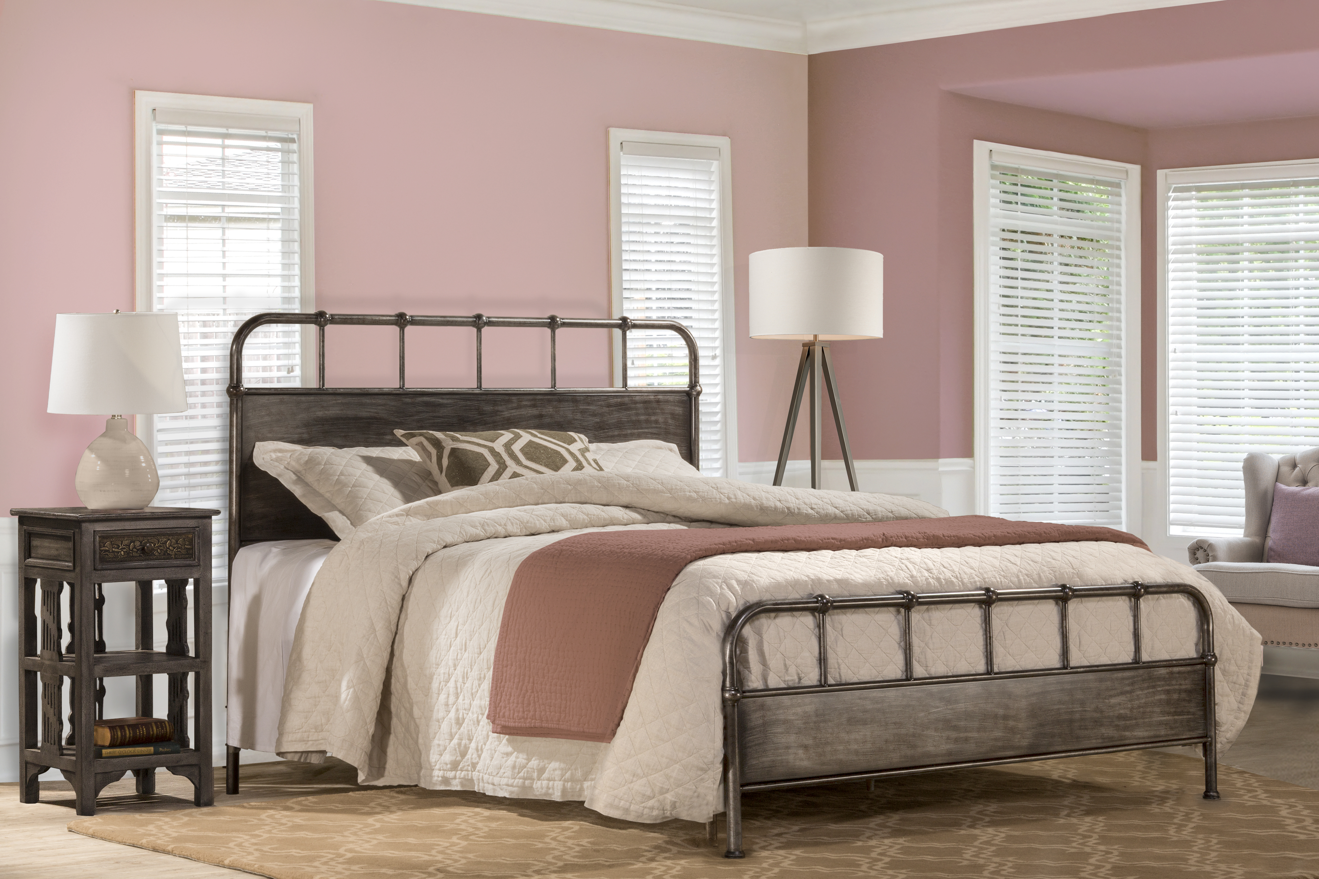 Hillsdale Furniture Grayson Metal Bed - Queen - Rubbed Black