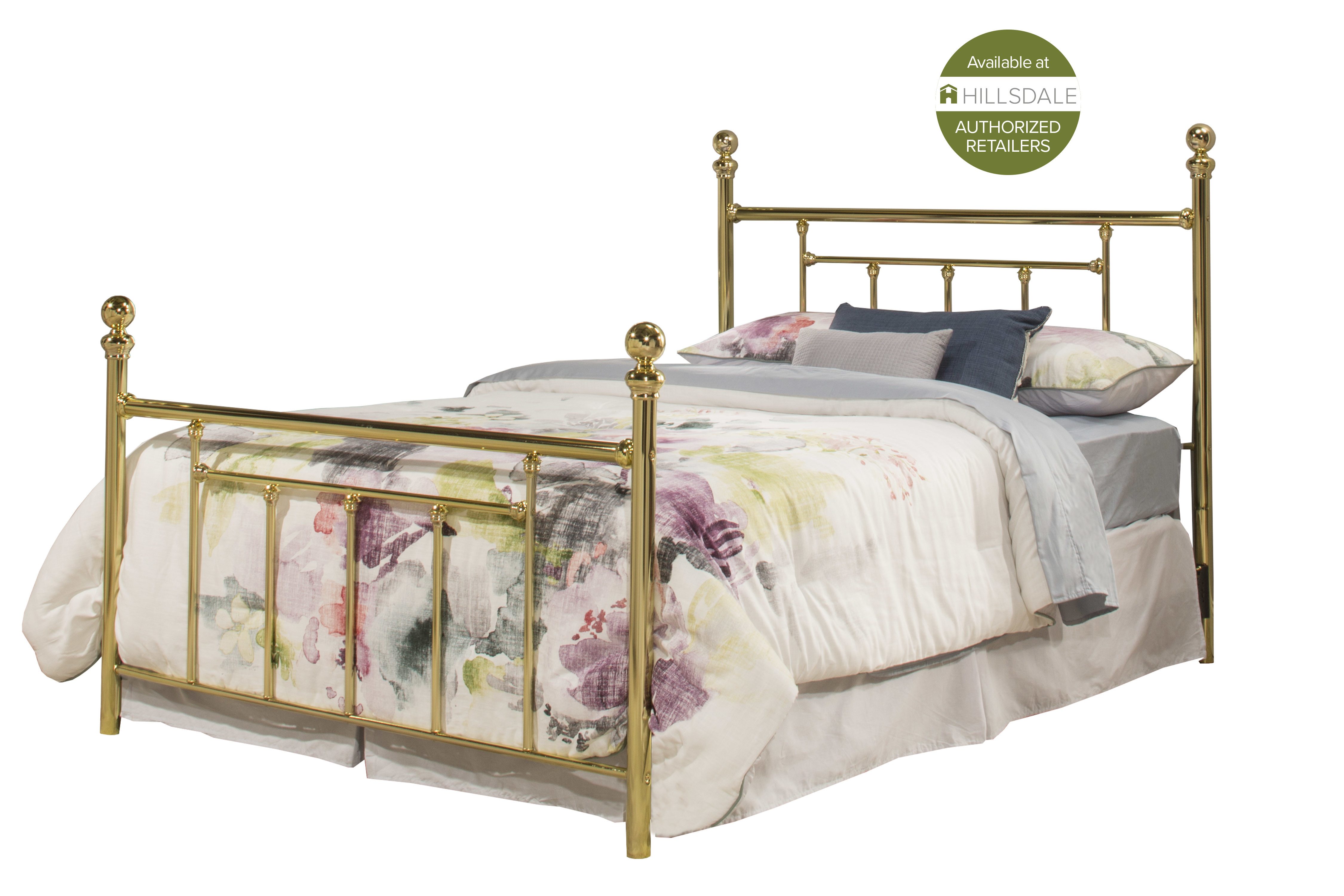 Hillsdale Furniture Chelsea Metal Bed - Full - Classic Brass