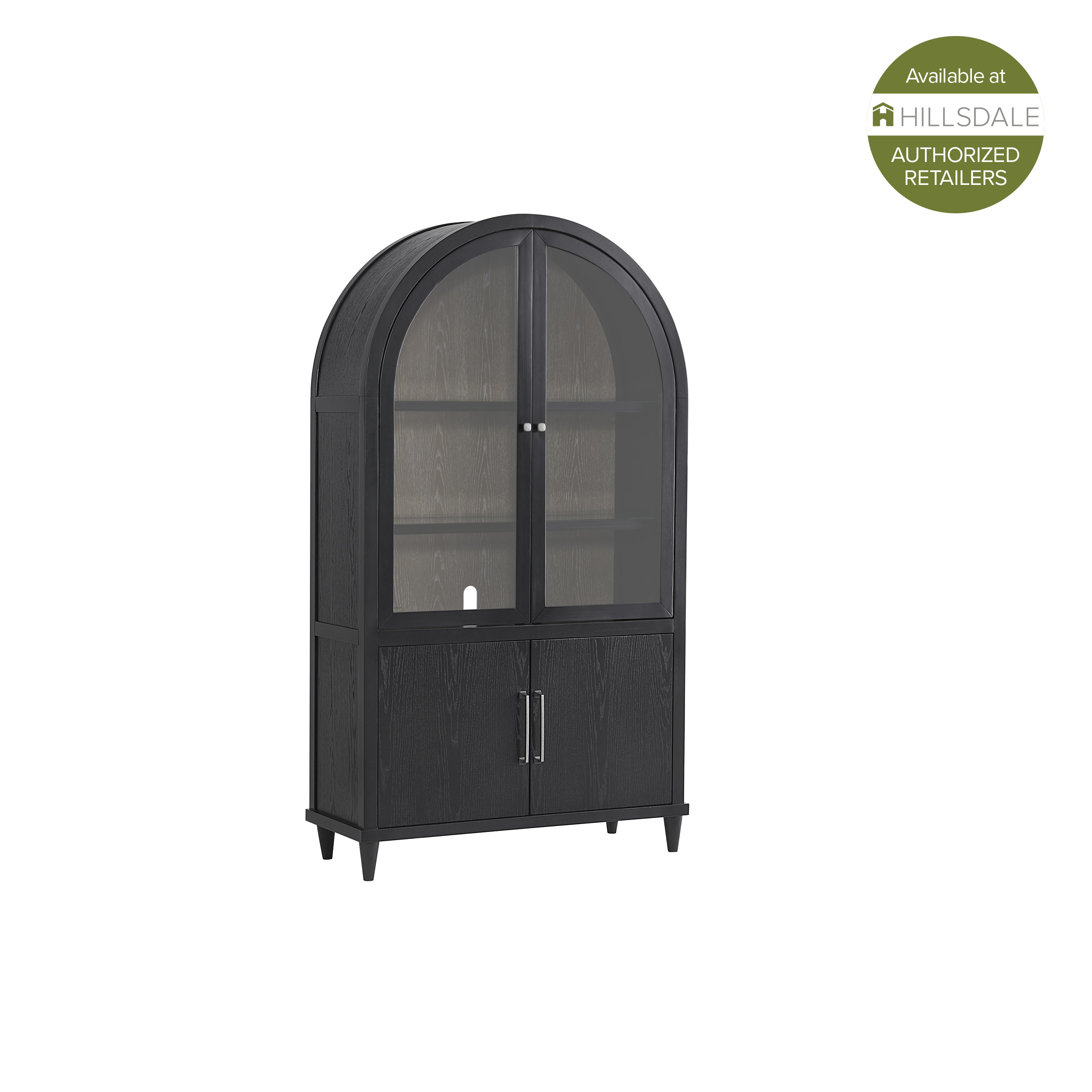 Hillsdale Furniture Portsmouth Wood Display Cabinet - Black