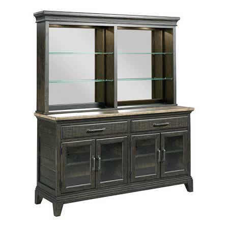 La-Z-Boy Plank Road Rockland Hutch and Buffet Charcoal Finish