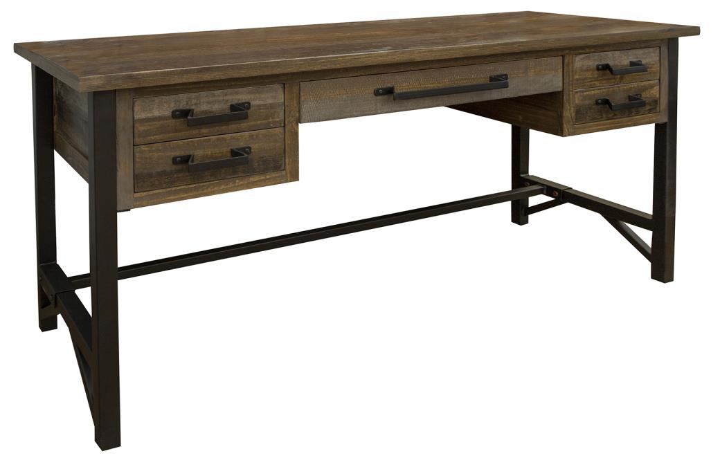 International Furniture Loft Brown 5 Drawer Desk