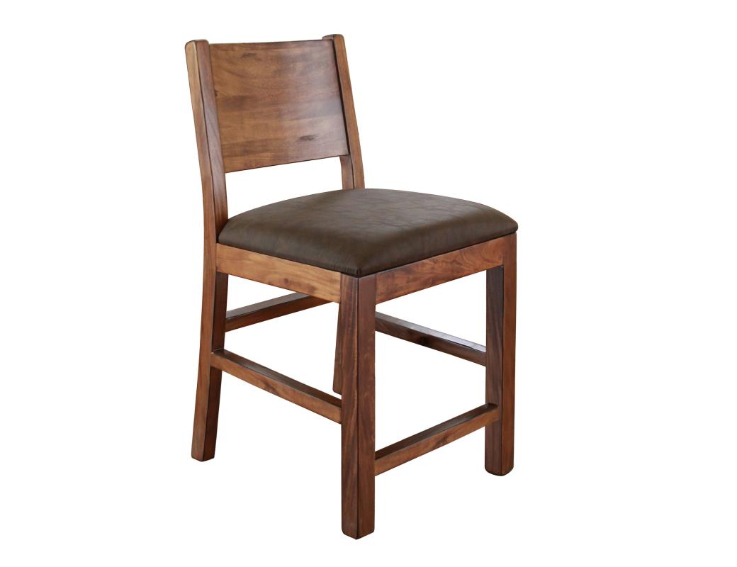International Furniture Parota Faux Leather Seat 24" Barstool
