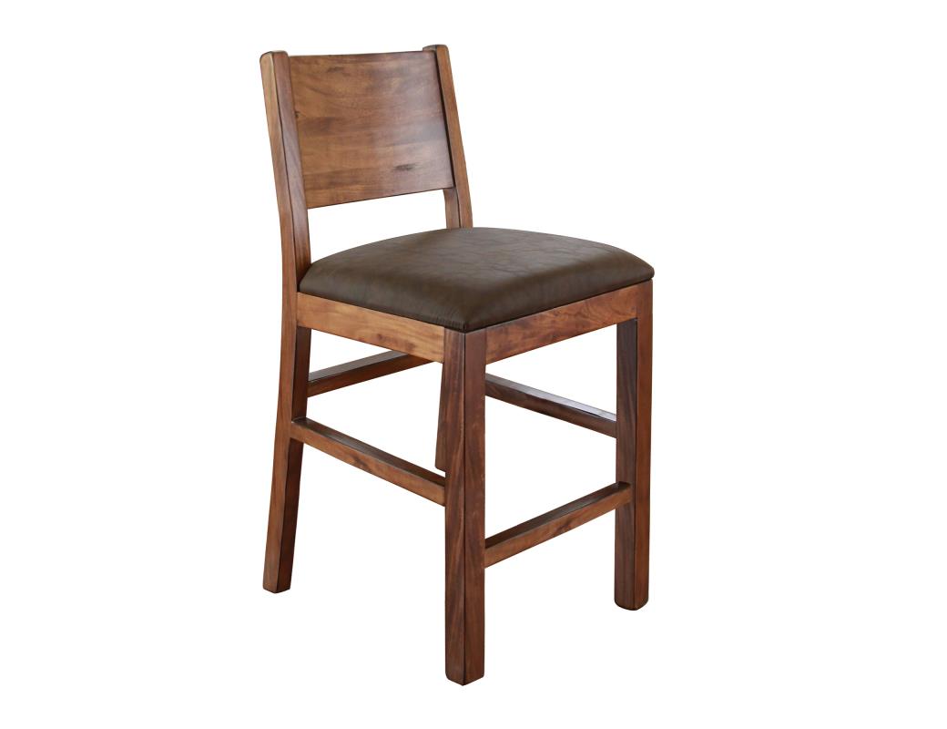 International Furniture Parota Faux Leather Seat 30" Barstool