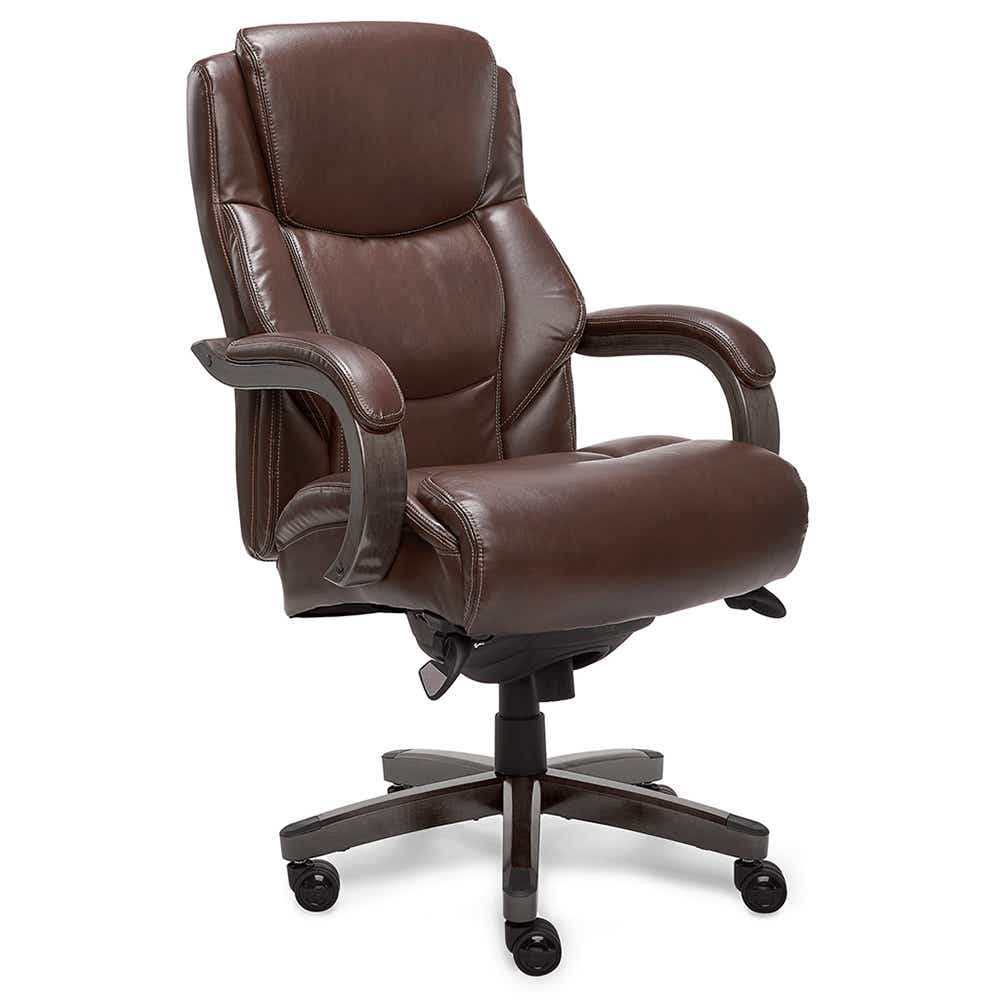 La-Z-Boy Delano Big & Tall Executive Office Chair, Chestnut Brown with Distressed Wood