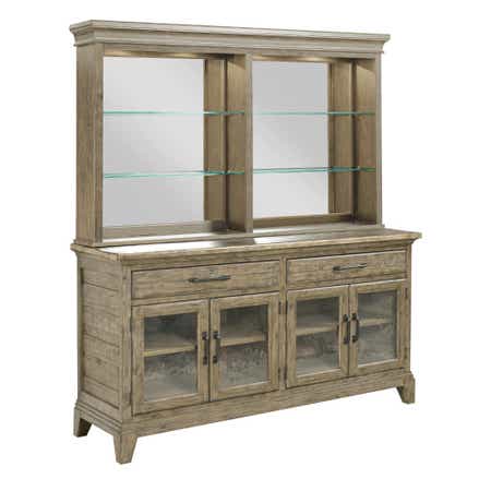 La-Z-Boy Plank Road Rockland Hutch and Buffet Stone Finish