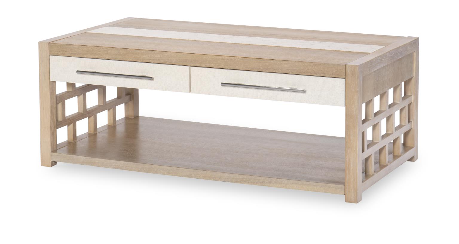 Legacy Classic Furniture 1500 Biscayne AT RECTANGLE COCKTAIL TABLE W TRAVERTINE INSERT