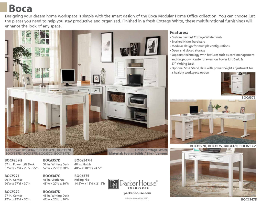 Model: BOC#430 | Parker House Boca 32 In. Open Top Bookcase
