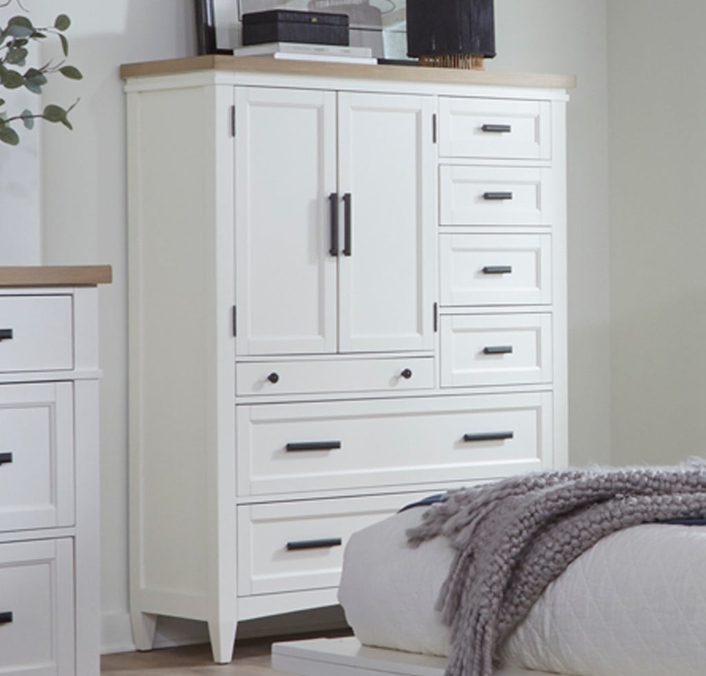 Parker House Americana Modern Bedroom 2 Door Chest With 7 Drawers & Workstation
