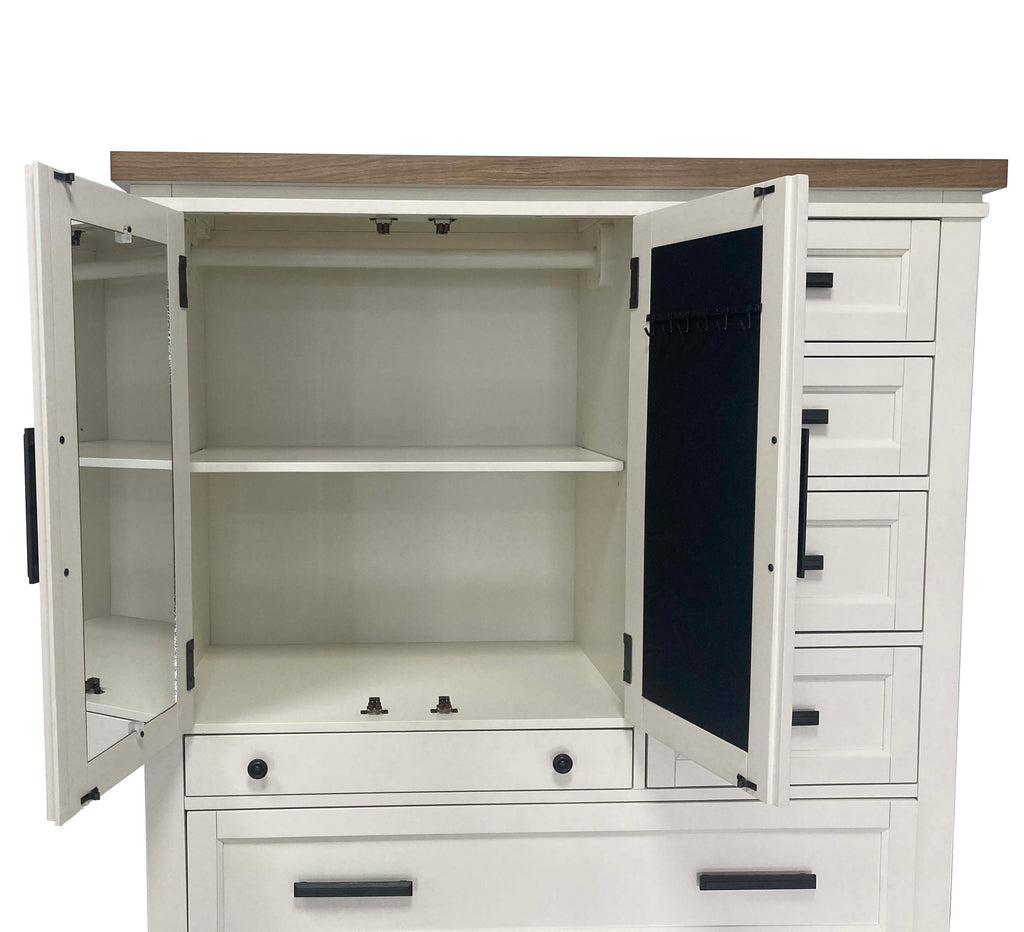 Model: BAME#42507-COT | Parker House Americana Modern Bedroom 2 Door Chest With 7 Drawers & Workstation