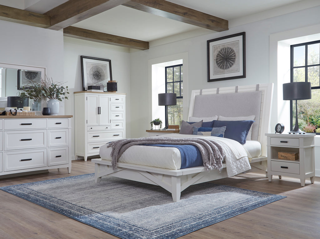 Model: BAME#1166-3-COT | Parker House Americana Modern Bedroom King 6/6 Platform Bed (1166hbw_pad/1166fb/115066r)