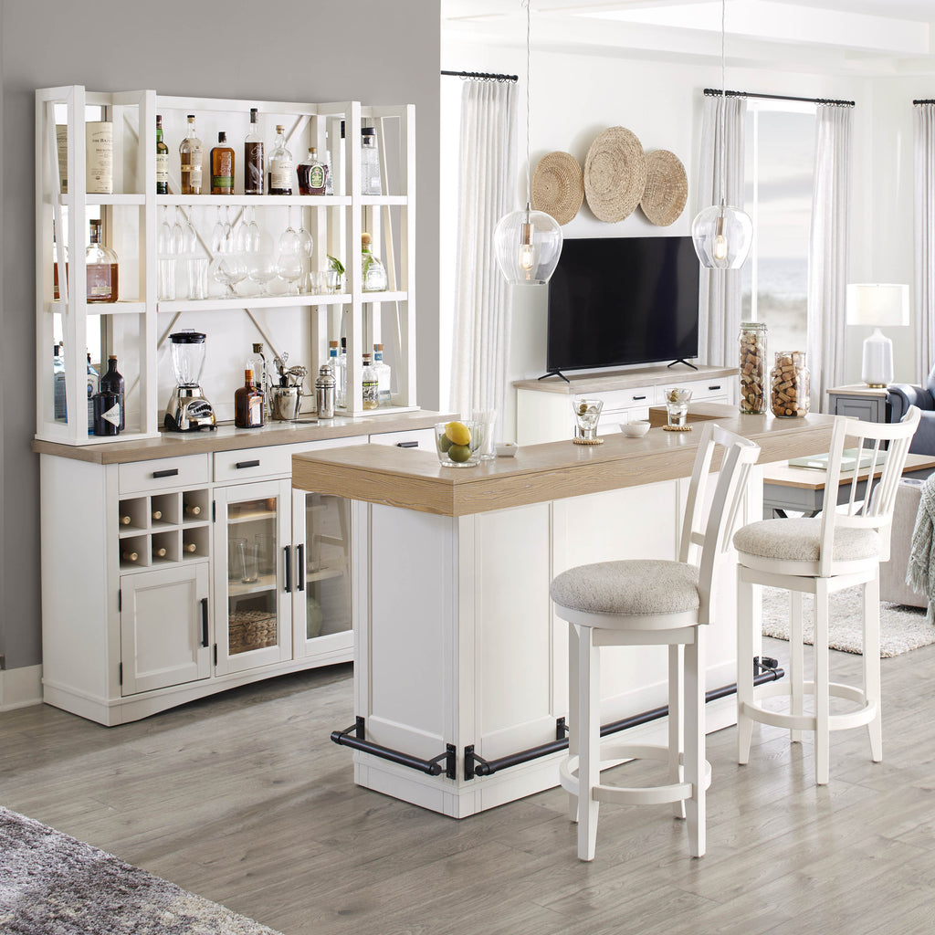 Model: DAME#78BAR-2-COT | Parker House Americana Modern Dining 78 In. Bar with Quartz Insert