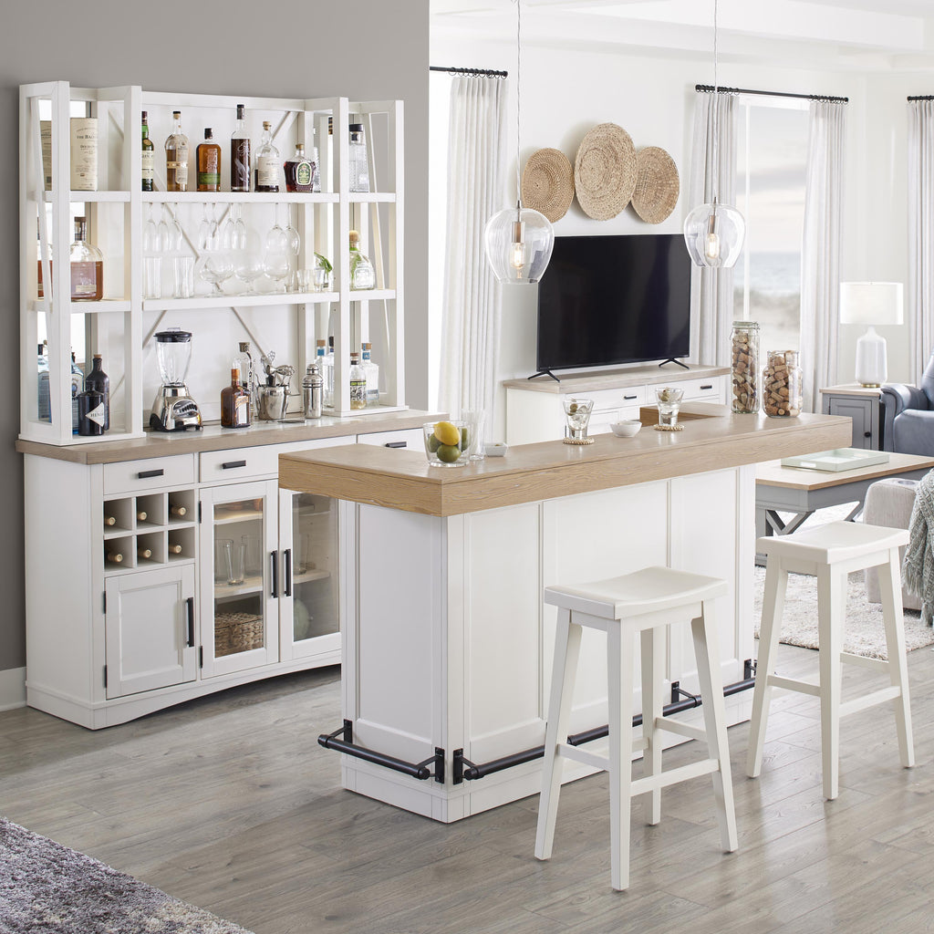 Model: DAME#78BAR-2-COT | Parker House Americana Modern Dining 78 In. Bar with Quartz Insert
