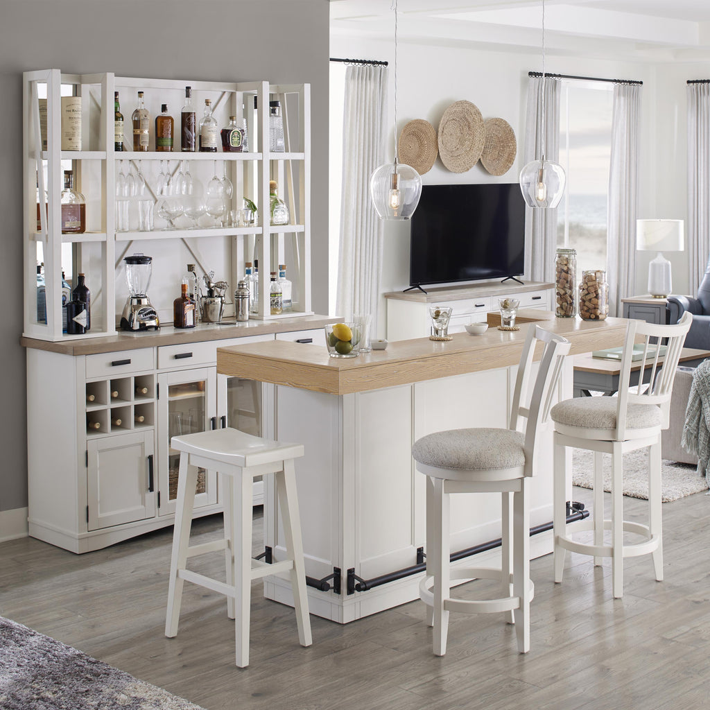Model: DAME#78BAR-2-COT | Parker House Americana Modern Dining 78 In. Bar with Quartz Insert
