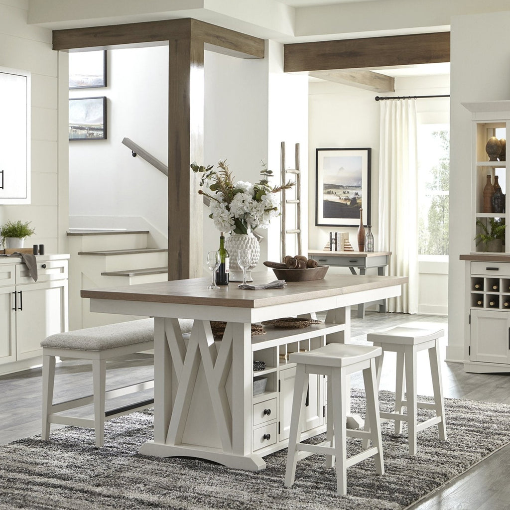 Parker House Americana Modern Dining 72 In. Island Counter-Height Extendable Dining Table