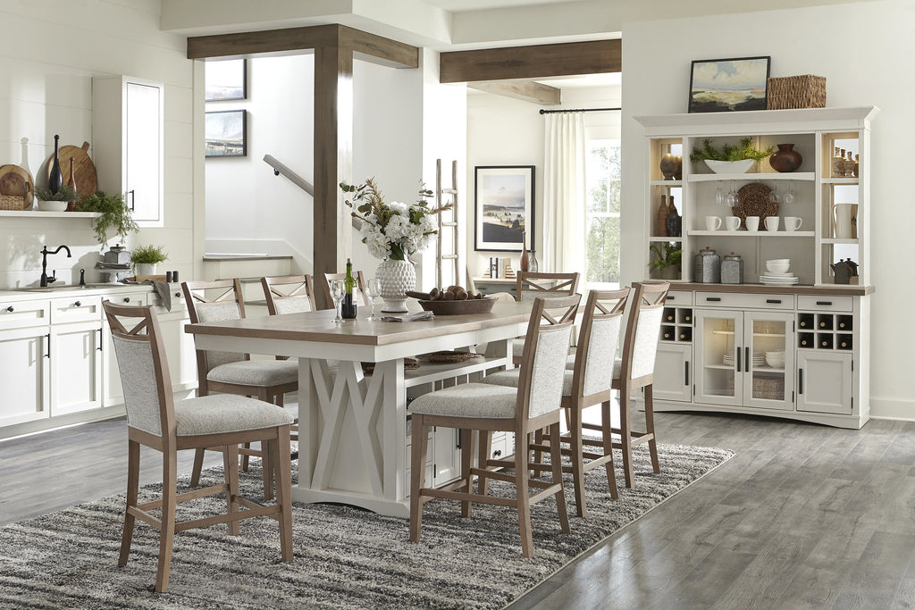 Model: DAME#72CH-2-COT | Parker House Americana Modern Dining 72 In. Island Counter-Height Extendable Dining Table