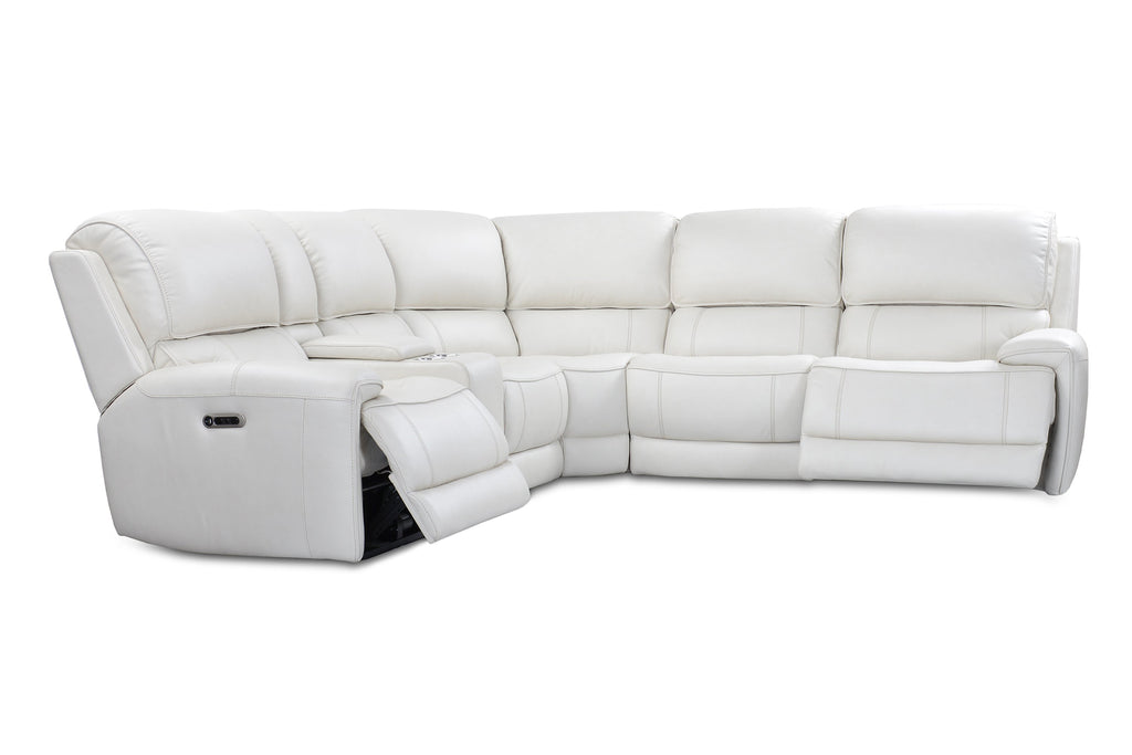 Model: MEMP-PACKA(H)-VIV | Parker House Empire - Verona Ivory 6pc Modular Power Reclining Sectional With Power Adjustable Headrests