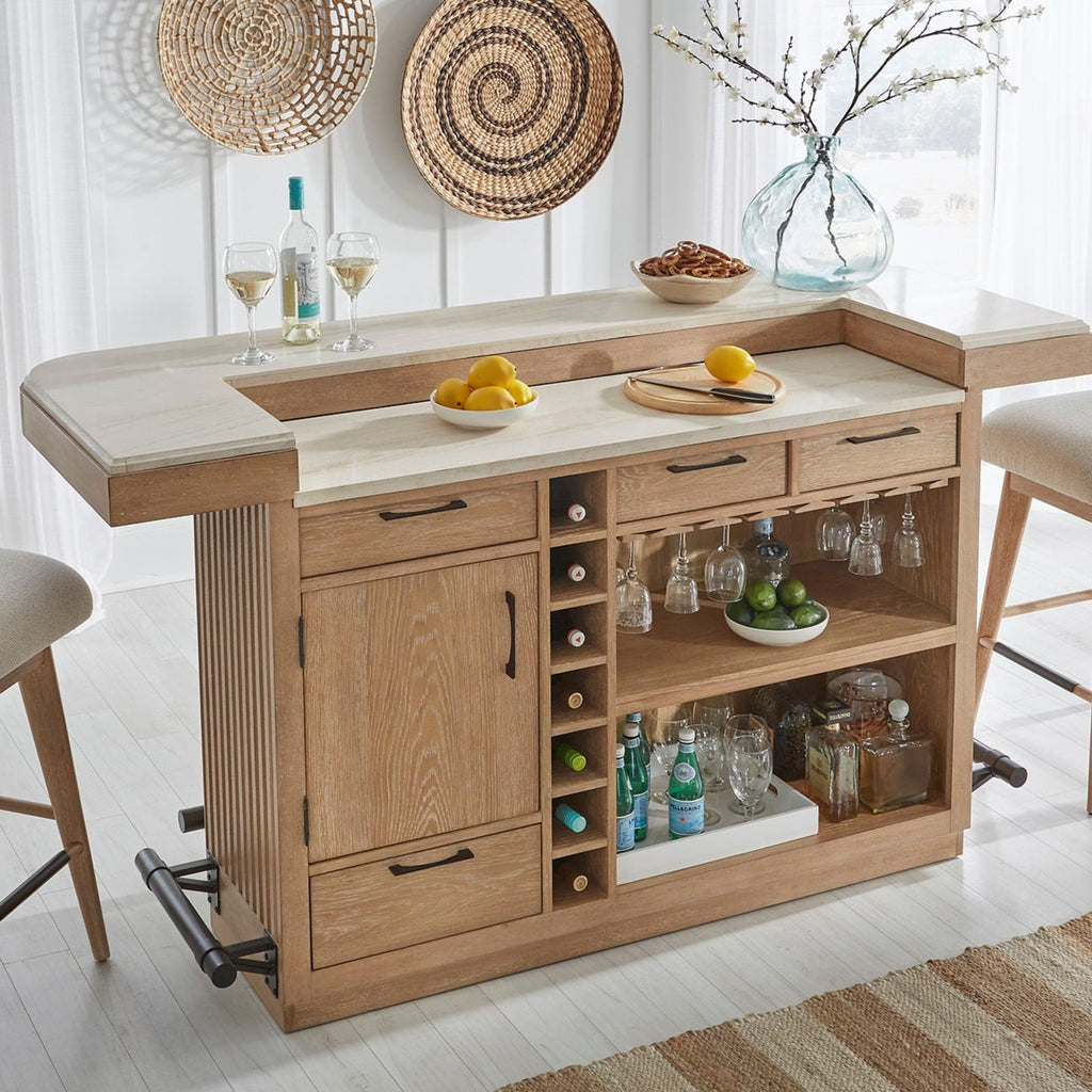 Parker House Escape - Dining 78 In. Bar with Stone Top