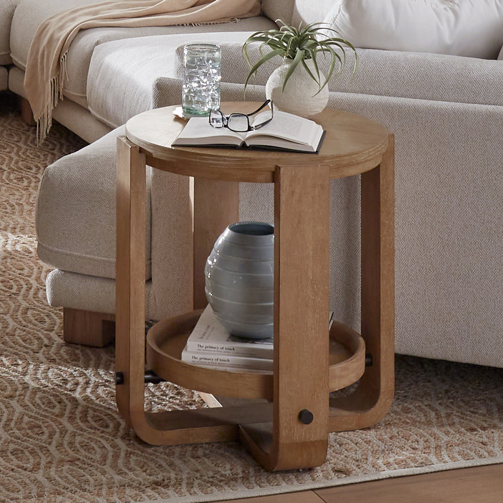 Parker House Escape Round End Table With Shelf
