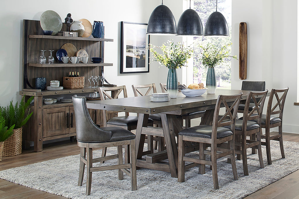 Model: DLOD#86CH-2 | Parker House Lodge Dining Dining Counter Height Table 86 In. X 42 In. To 110 In, (24 In Butterfly Leaf)