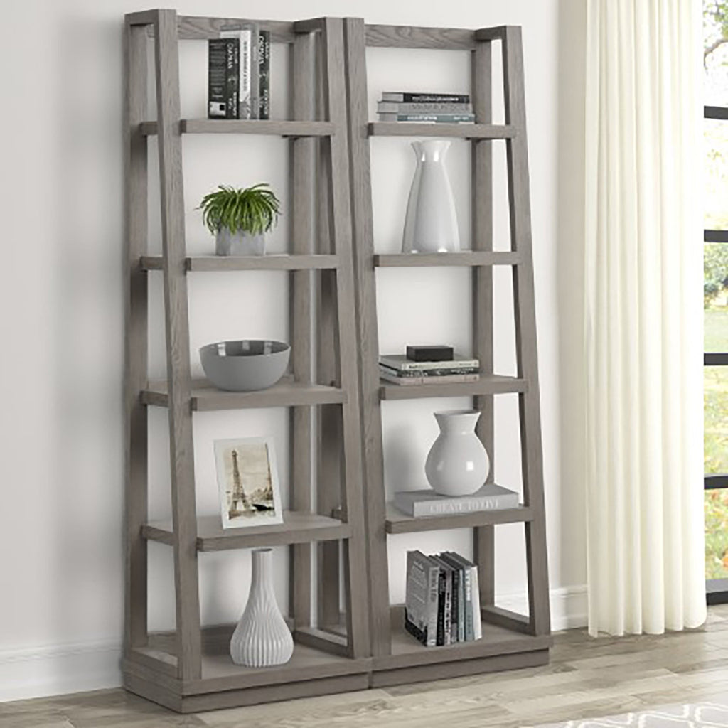 Parker House Pure Modern Pair Of Angled Etagere Bookcase Piers